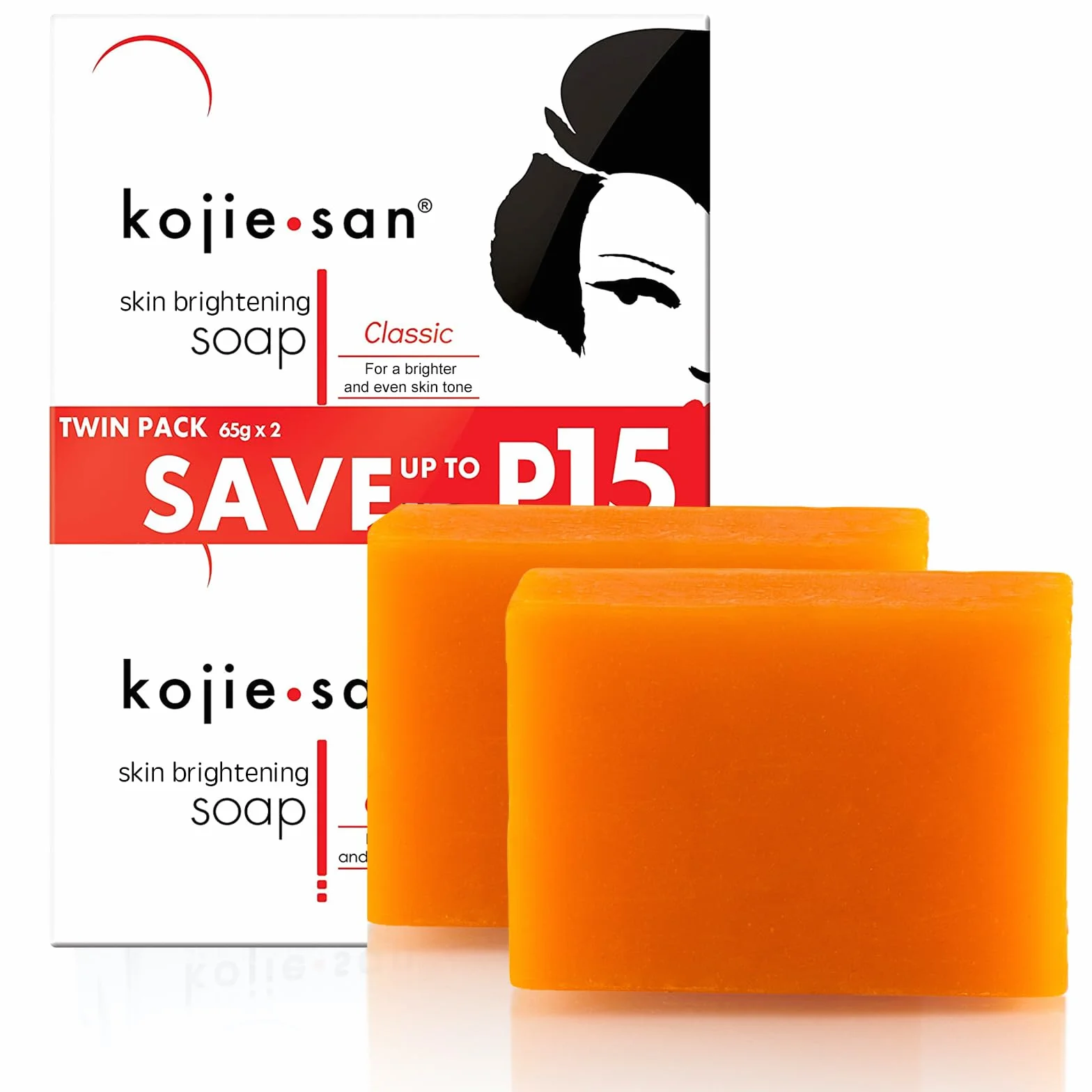 KOJIE SAN KOJIC SKIN WHITENING LIGHTENING SOAP 2 bars X 65 grams PUSA JAPAN Original by Kojie