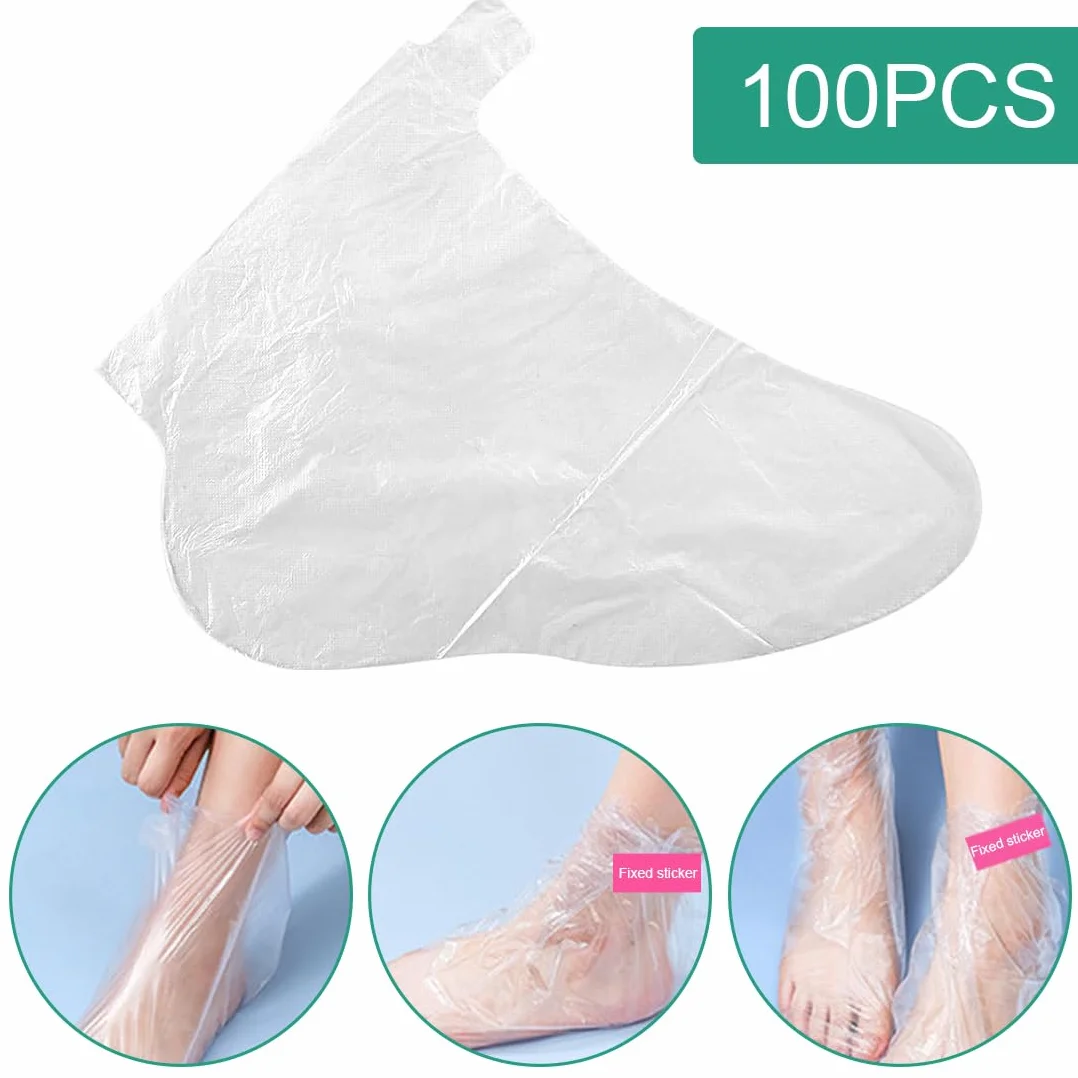 WeddHuis 80 pcs Pellicola di plastica monouso per pedicure trattamento termale alla paraffina calze trasparenti
