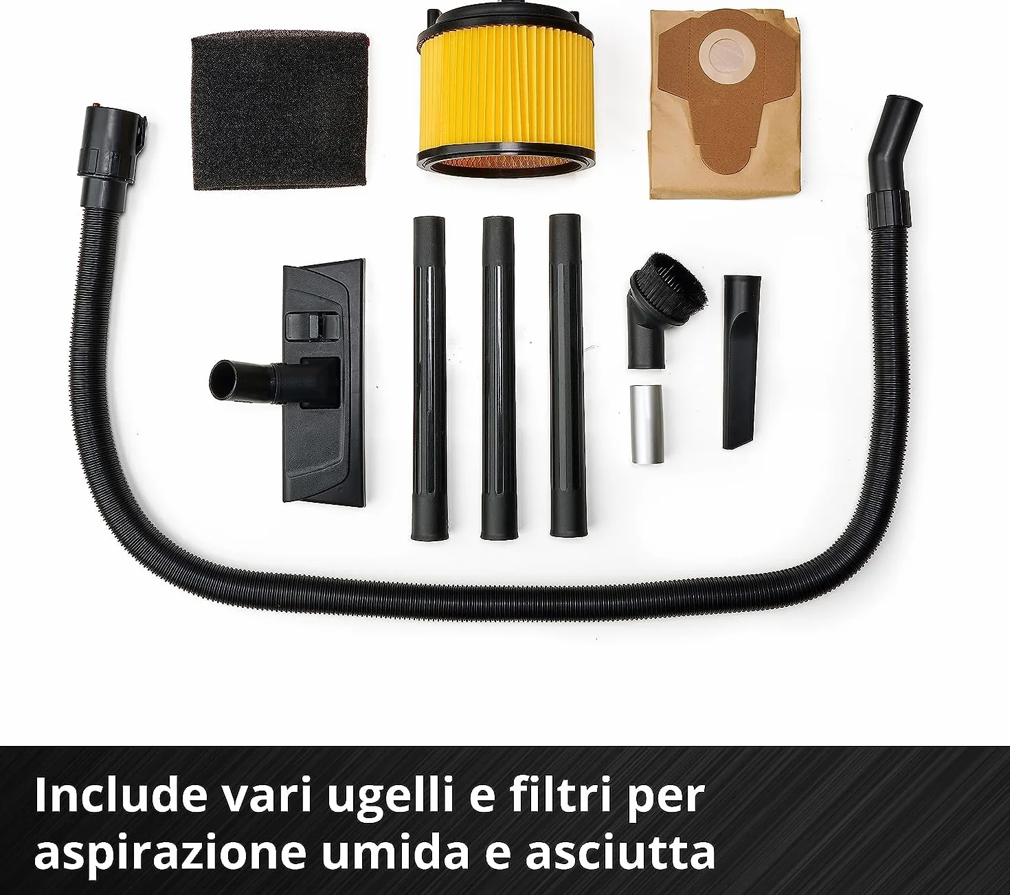 Einhell TC-VC 18/20 Li S-Solo Aspirapolvere a secco e umido 18 V 20 l contenitore in metallo Power X-Change