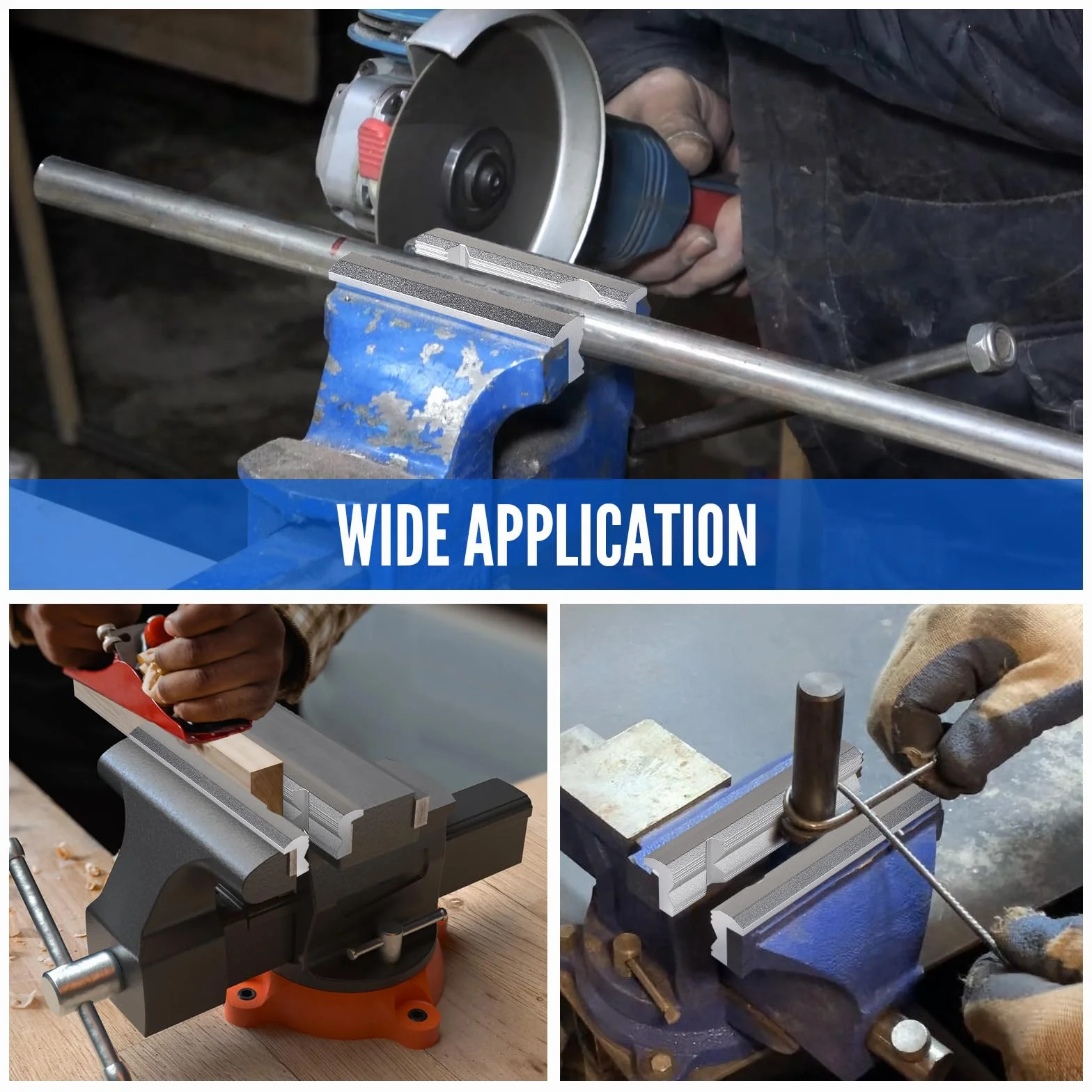 SWAWIS Ganasce Protettive per Morsa 100mm Alluminio con Magnete e Prismi