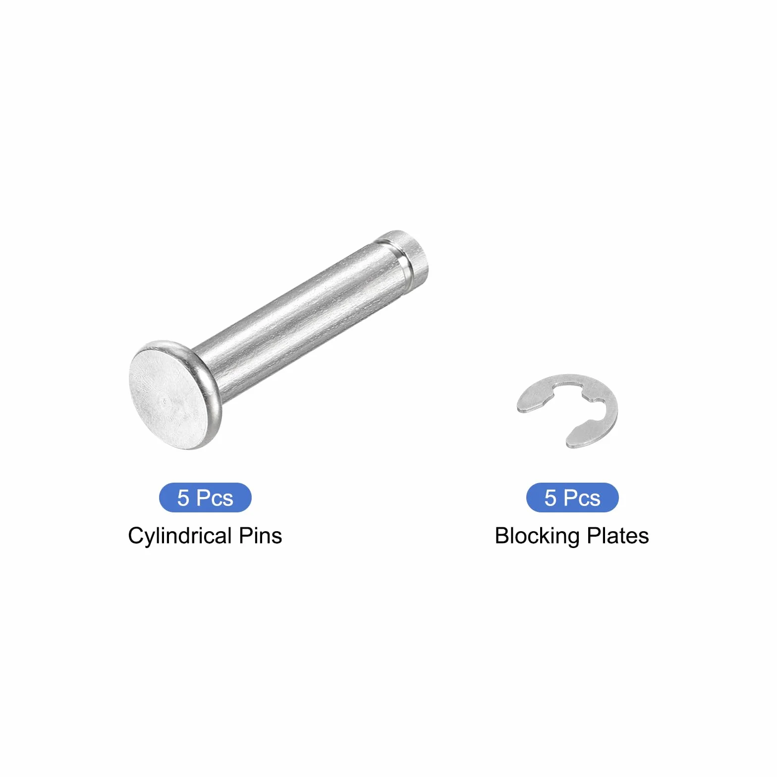 Perno Posizionamento Cilindrico Elastico M5x25mm Acciaio Inossidabile 304 QUARKZMAN 5 Set