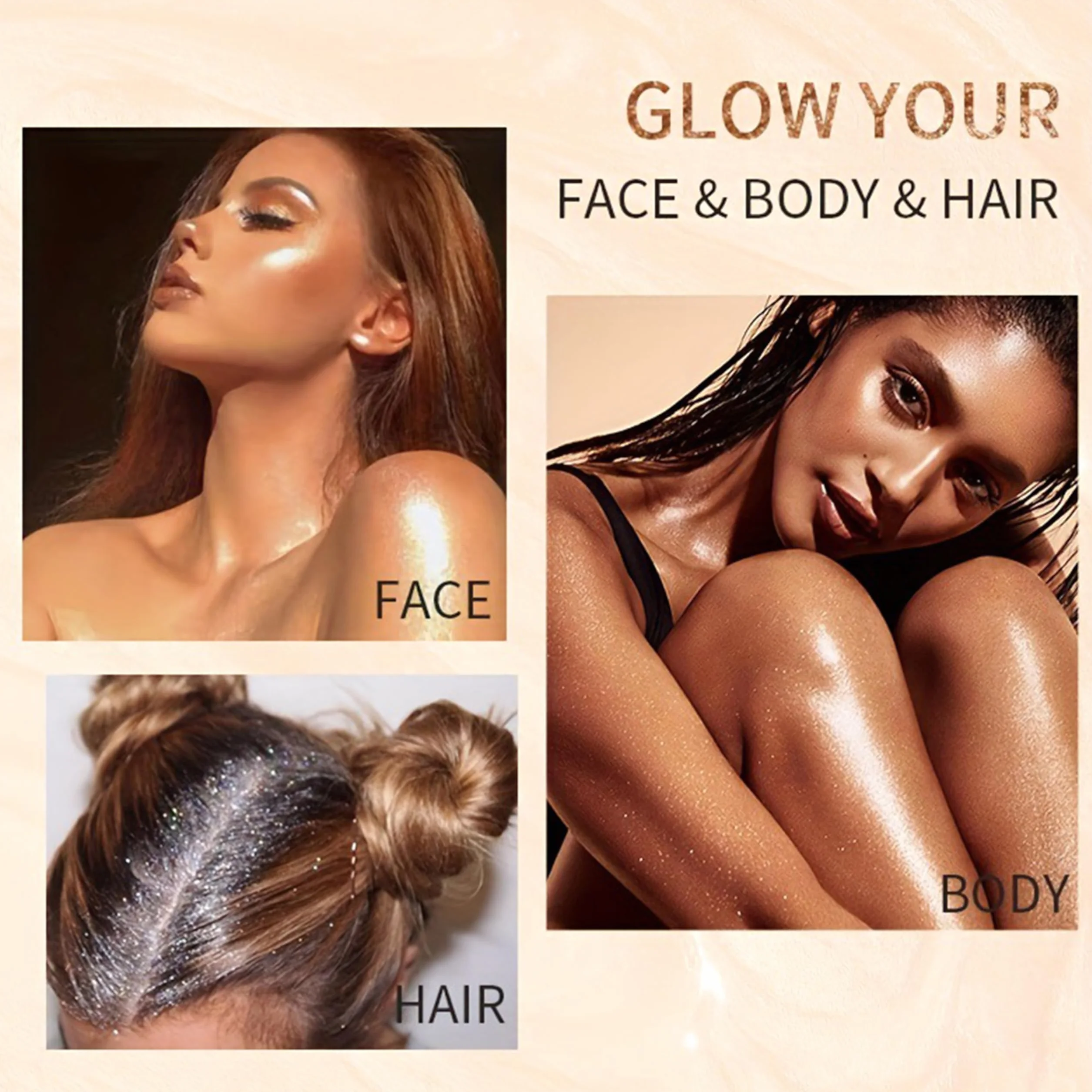 Glow Body Glitter Impermeabile Brillantini Brillantini Glitter Spray Per Viso Capelli E Corpo, Nebbia Ultra Fine Copertura Uniforme, Festival Brillante Trucco Brillante
