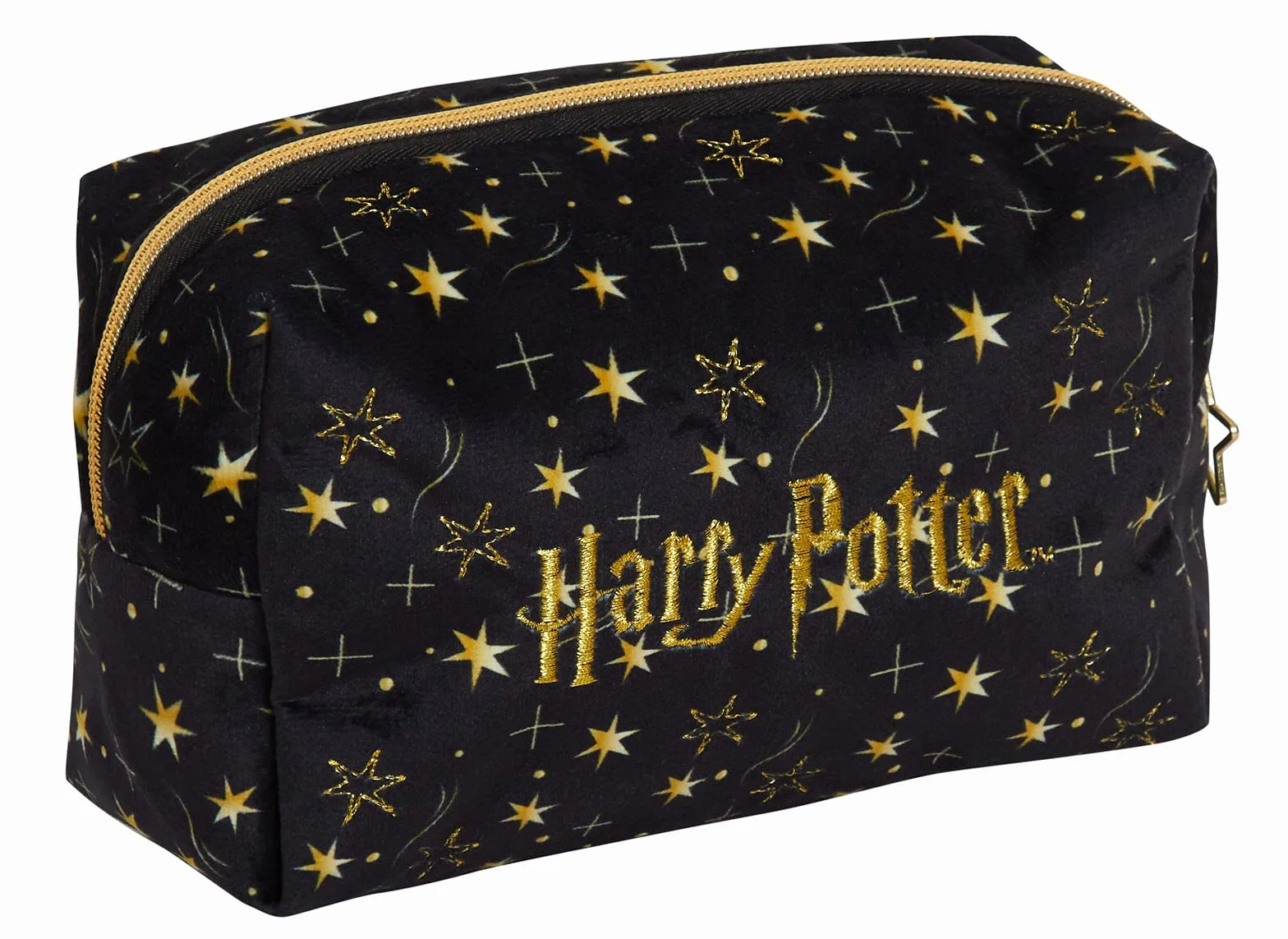 Beauty case Harry Potter per donne e ragazze, astuccio doppio lato nero per cosmetici e articoli da toeletta, accessorio da viaggio, regalo delle Relique della Morte.