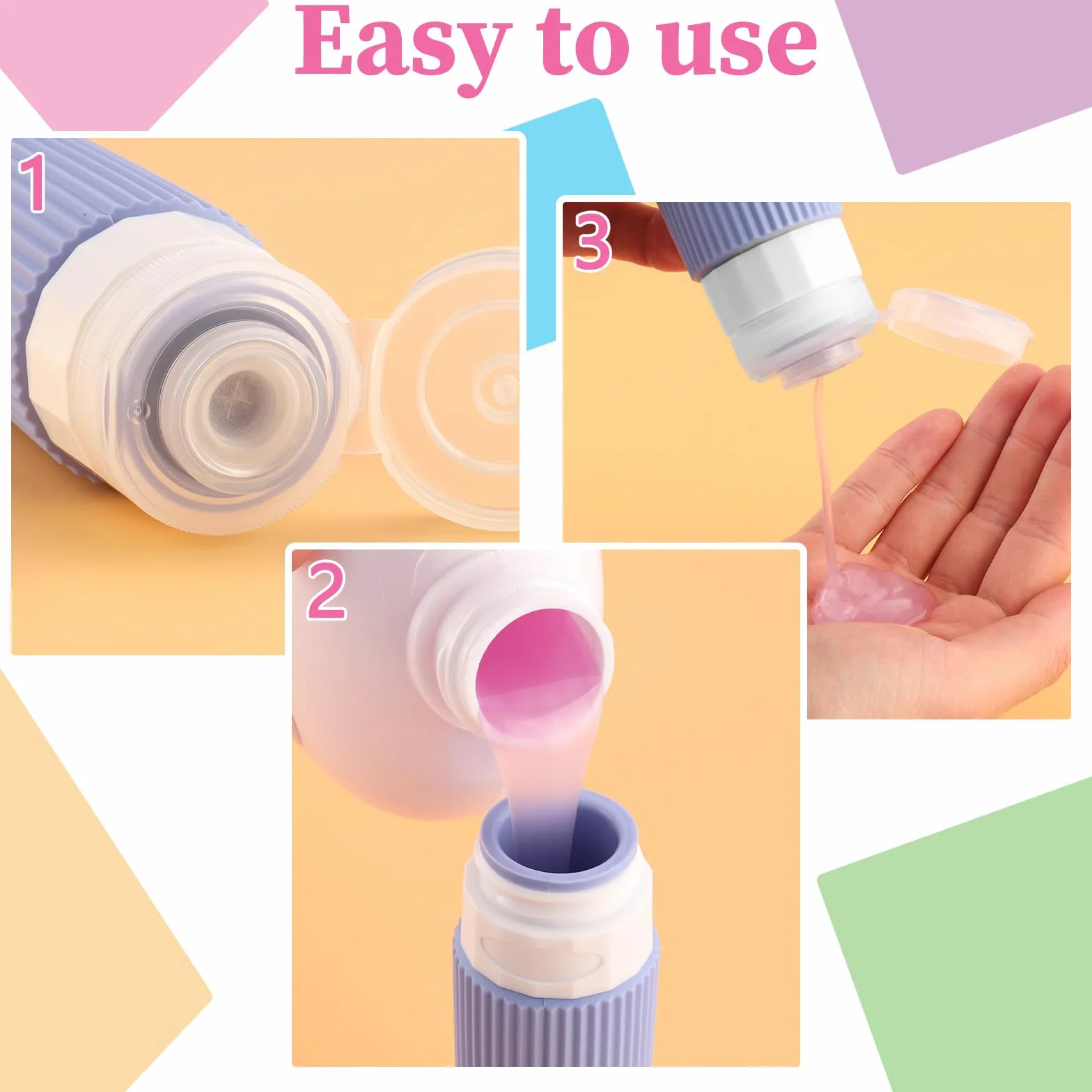 20 Pezzi Contenitori da Viaggio per Liquidi, Kit Viaggio Liquidi in Silicone, Boccette Flaconi da Viaggio 90 ml Riutilizzabili per Shampoo, Lotion, Crema e Cosmetici, Nessun BPA (Colore)
