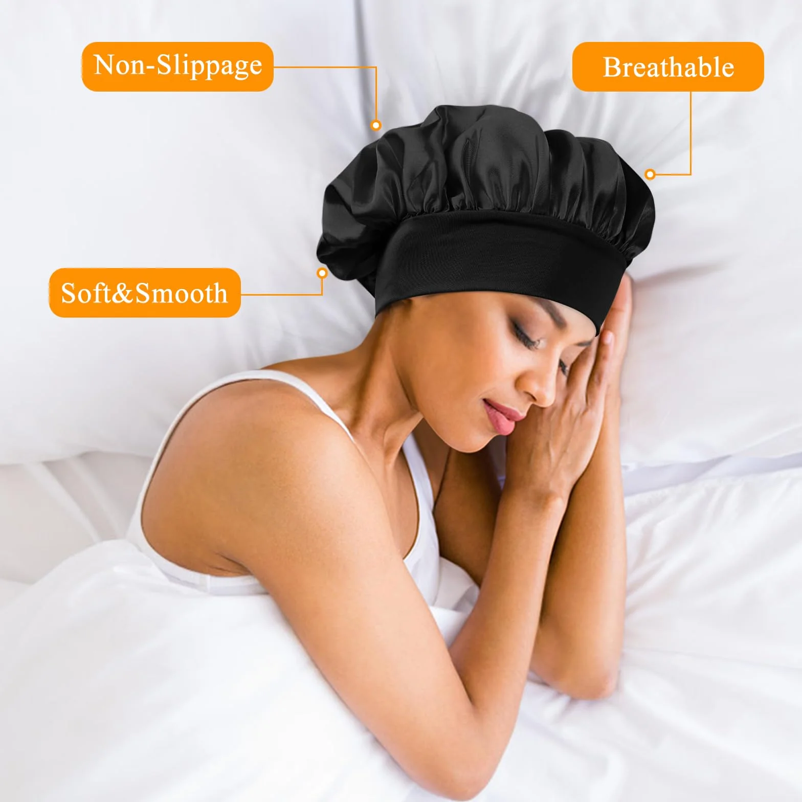 YLK Berretto di Seta, Cuffia Seta Capelli Ricci, Involucro di Seta per Capelli per Dormire, Berretto da Notte Raso per Donna Ragazza