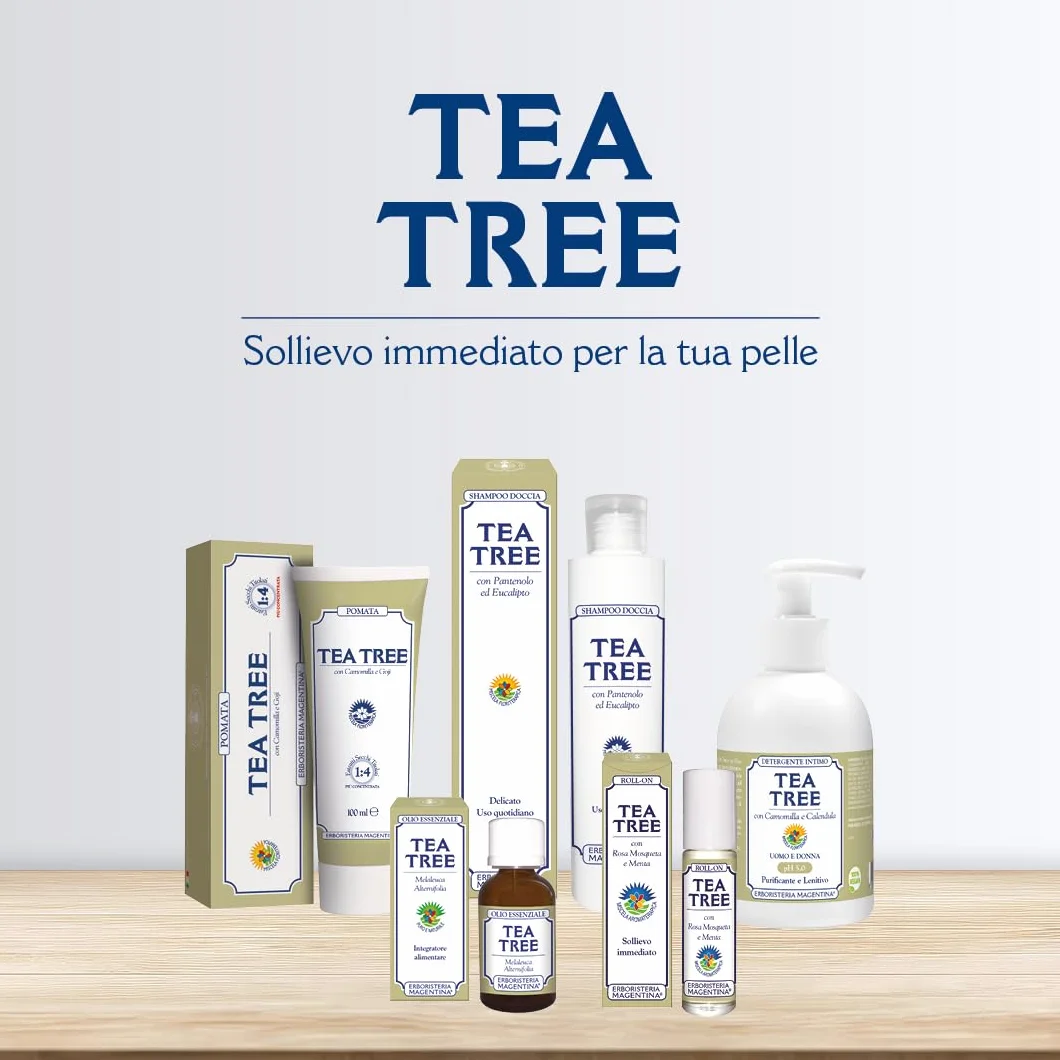 Erboristeria Magentina TEA TREE POMATA 100 ml - Pomata dai Mille Usi, Ideale in Caso di Secchezza Cutanea, Per Idratare e Proteggere le Pelli più Delicate anche in Presenza di Pruriti