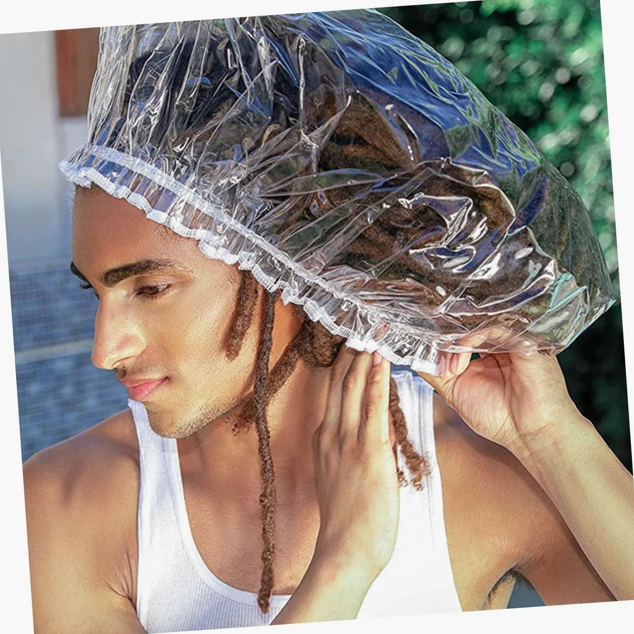 5pezzi Doccia Impermeabili Unisex Per Lunghi Cuffie Regolabili Per Adulti e Multifunctional Per Spa e Della