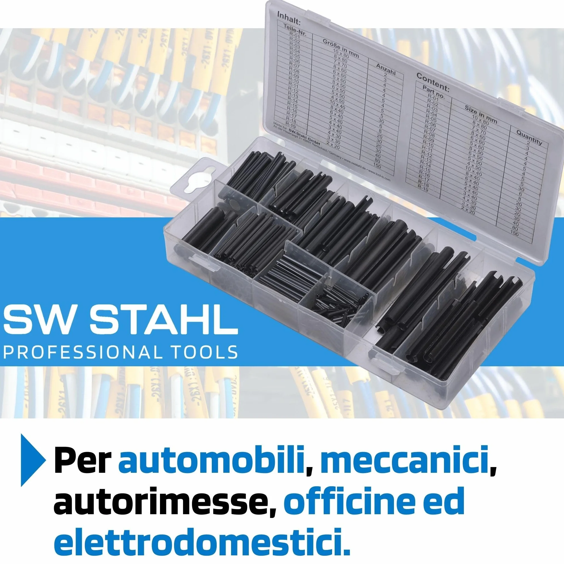 SW STAHL Zestaw perni cavi a molla 450 sztuk S8054