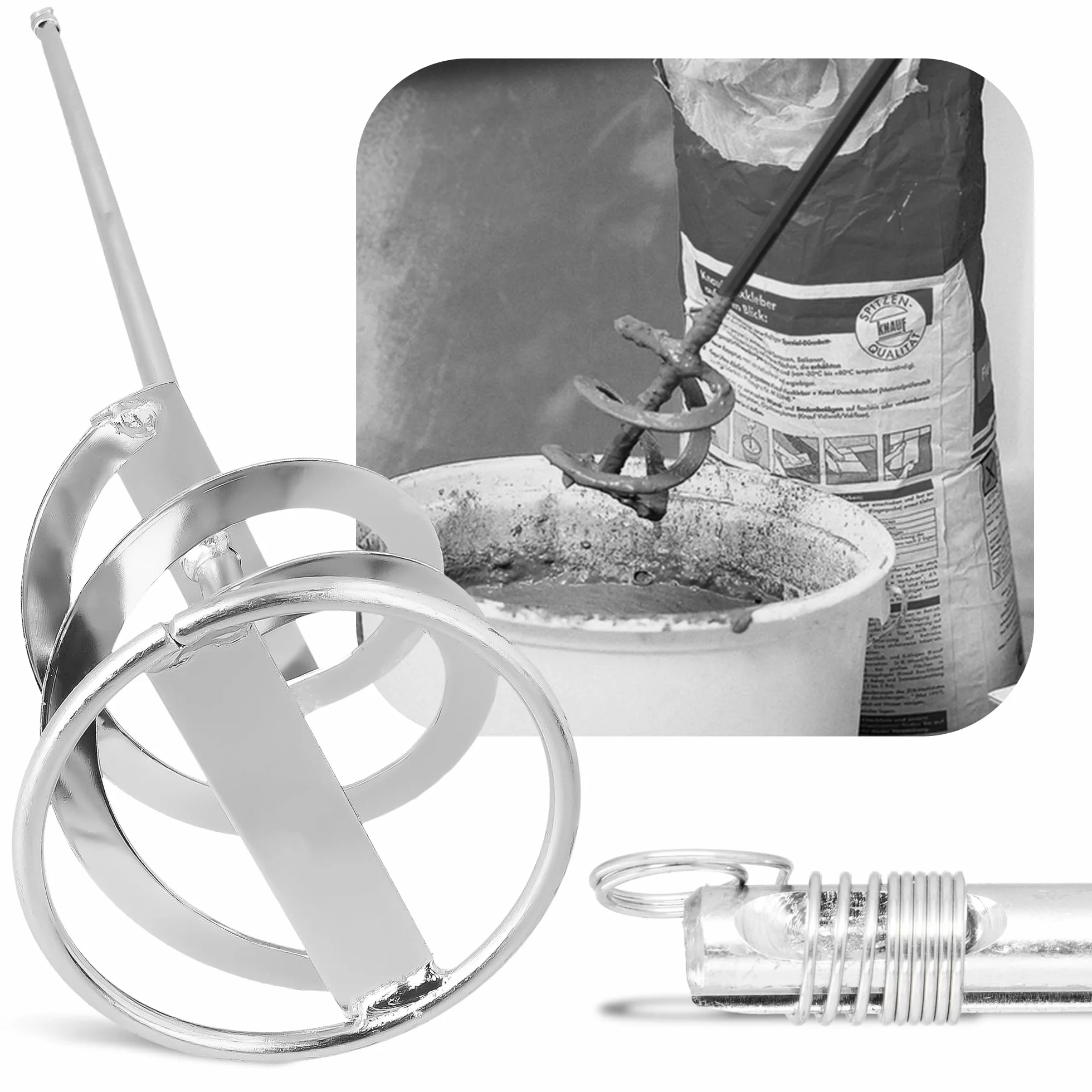 Asta Miscelatrice 100x600 mm SDS Plus Malta Gesso Cemento Vernice Colla Mescolatore Spirale Acciaio Inox