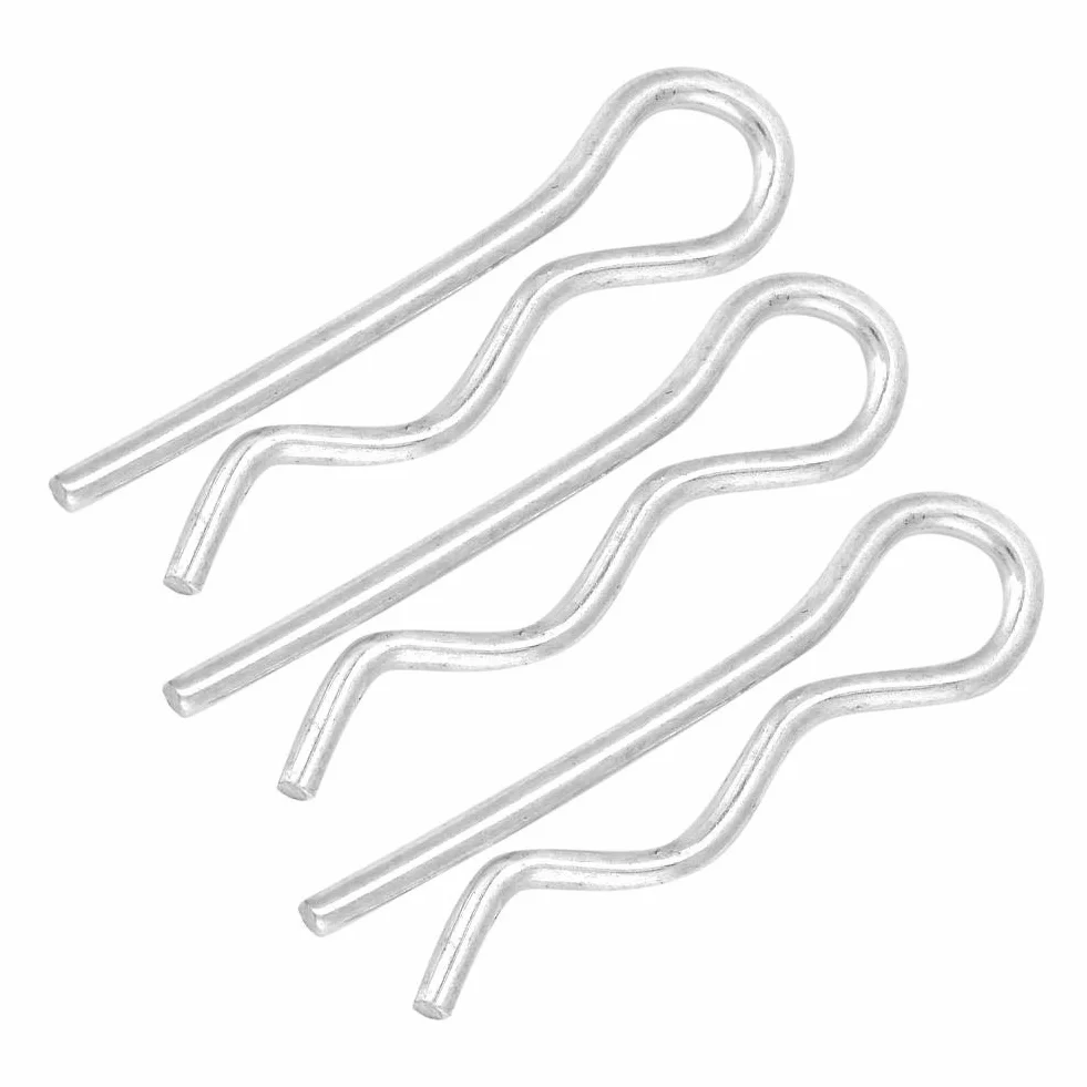 Coppiglia 10 pz 20 pz 30 pz ferro zincato tipo R Pin Cotter clip a molla pin di fissaggio 1.6/1.8/2/2.5mm