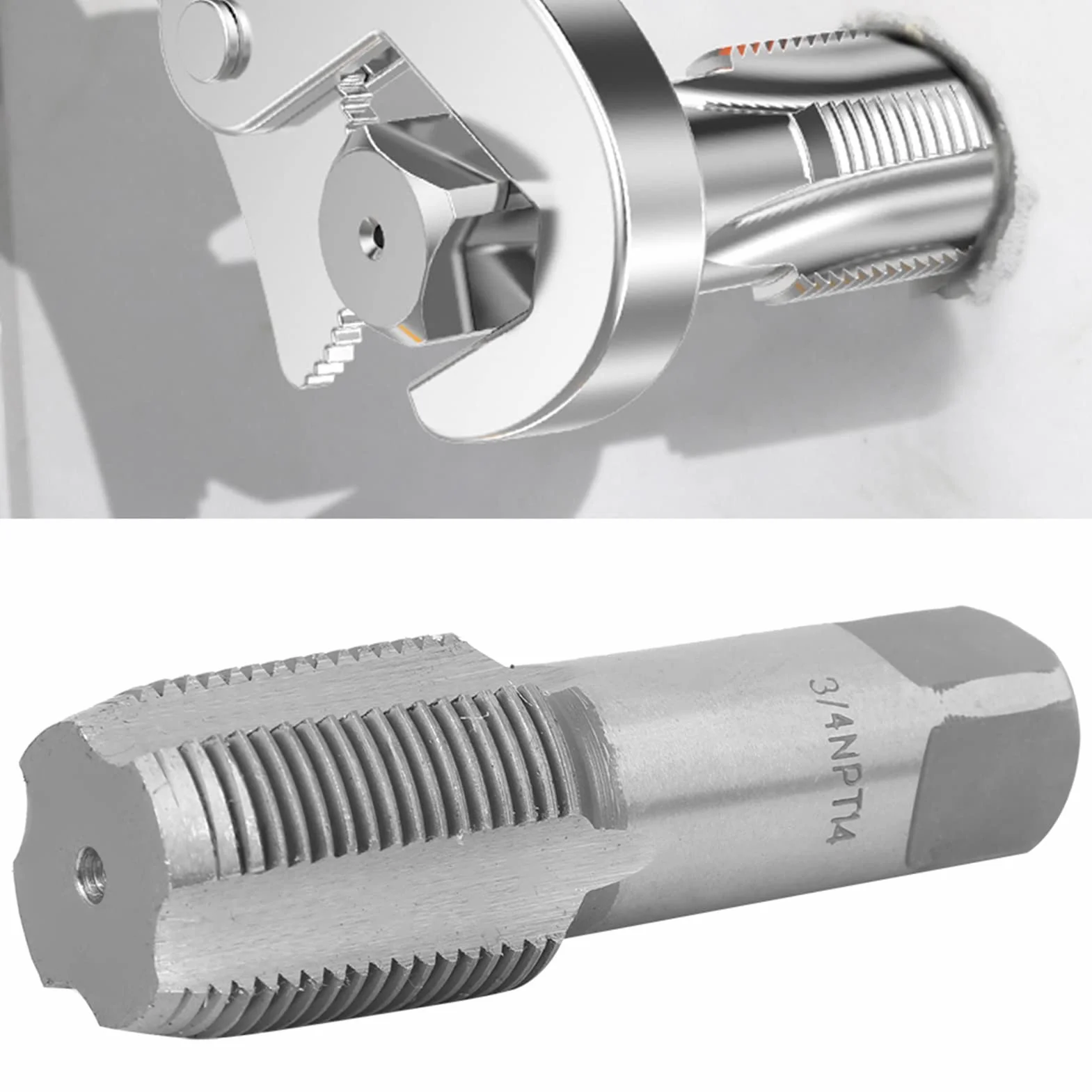 Rubinetto a macchina 3/4" maschio per filettare Acciaio ad alta velocità Riparazione filettatura Argento