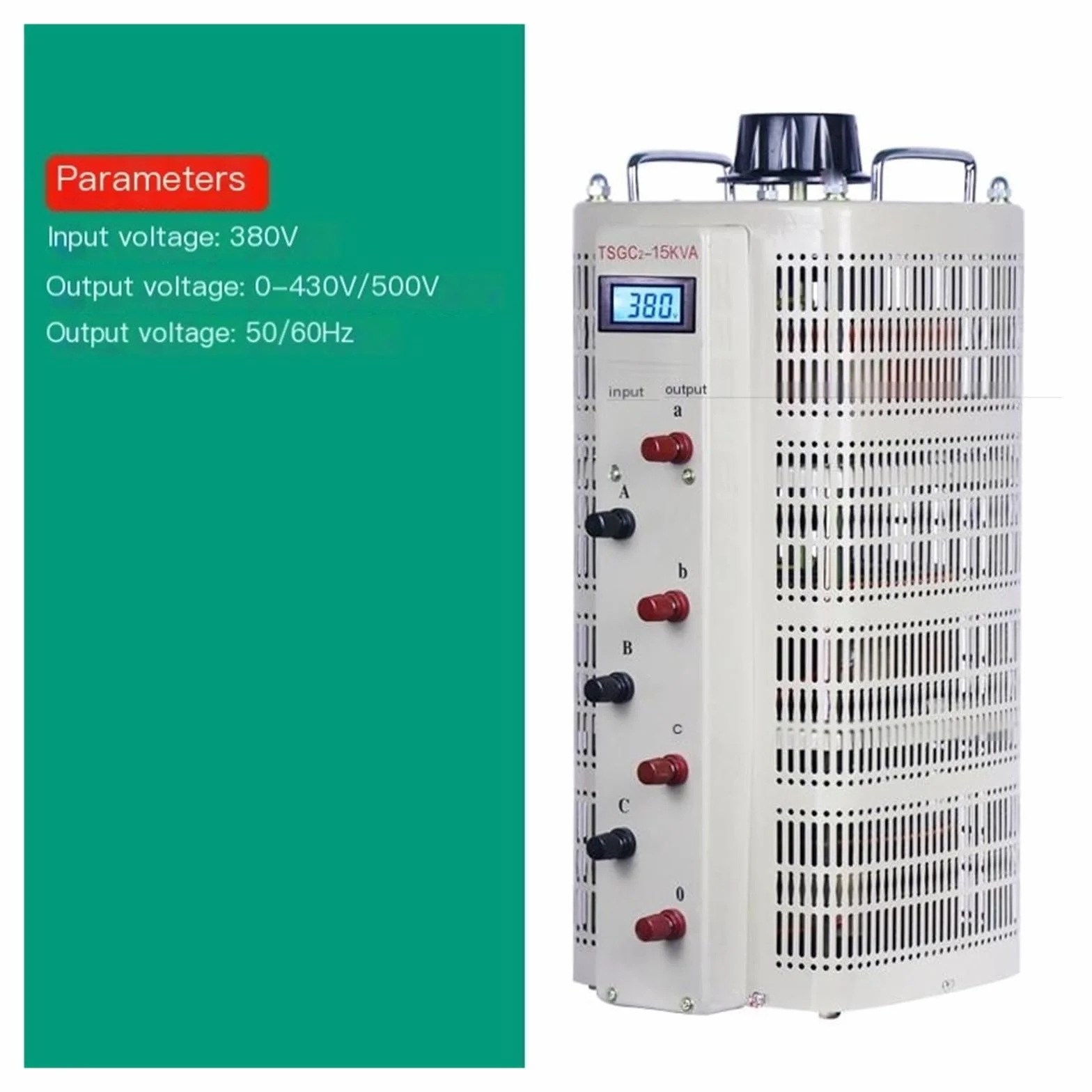 Regolatore di tensione trifase 380V 15kW autoaccoppiatore CA TSGC2-6KVA 0-430V