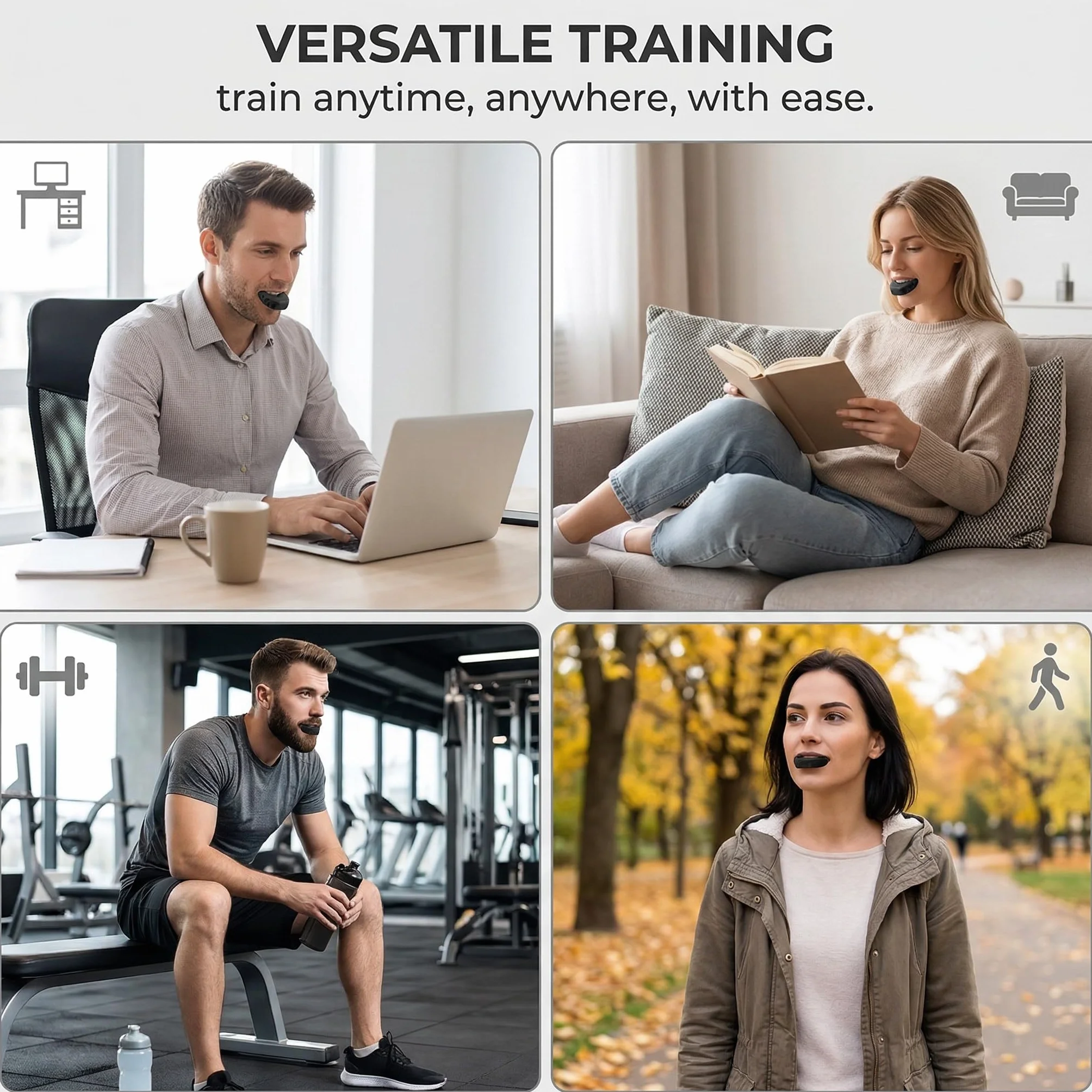 Jawline Trainer, Allenatore per Mascella, Trainer per Uomo e Donna, Esercitatore per Muscoli Facciali, Definizione della Linea della Mascella, Allenamento Mascellare