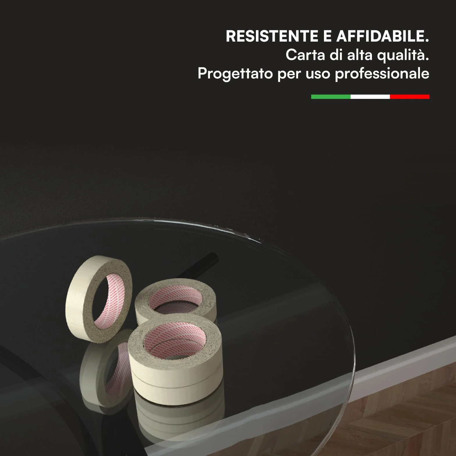Nastro di Carta 25mm x 50m per Imbianchini 12 Rotoli - Carta Gommata Professionale Riciclabile
