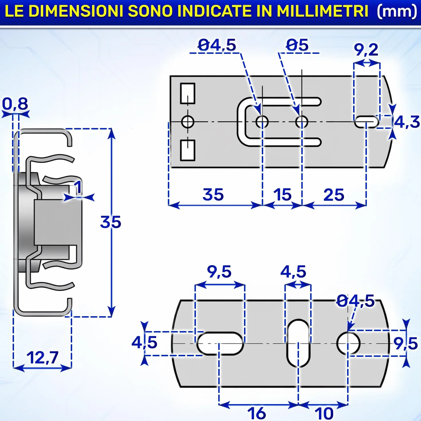 Coppia Guide per Cassetti Telescopiche 300 mm x 35 mm Acciaio Zincato MONTERAL