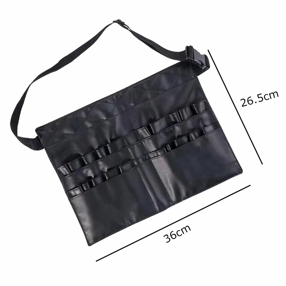 Borsa Trucco Beauty Case, Porta Pennelli Make Up da Viaggio Con Cintura Regolabile e Marsupio Cosmetici Portatile (Nero)