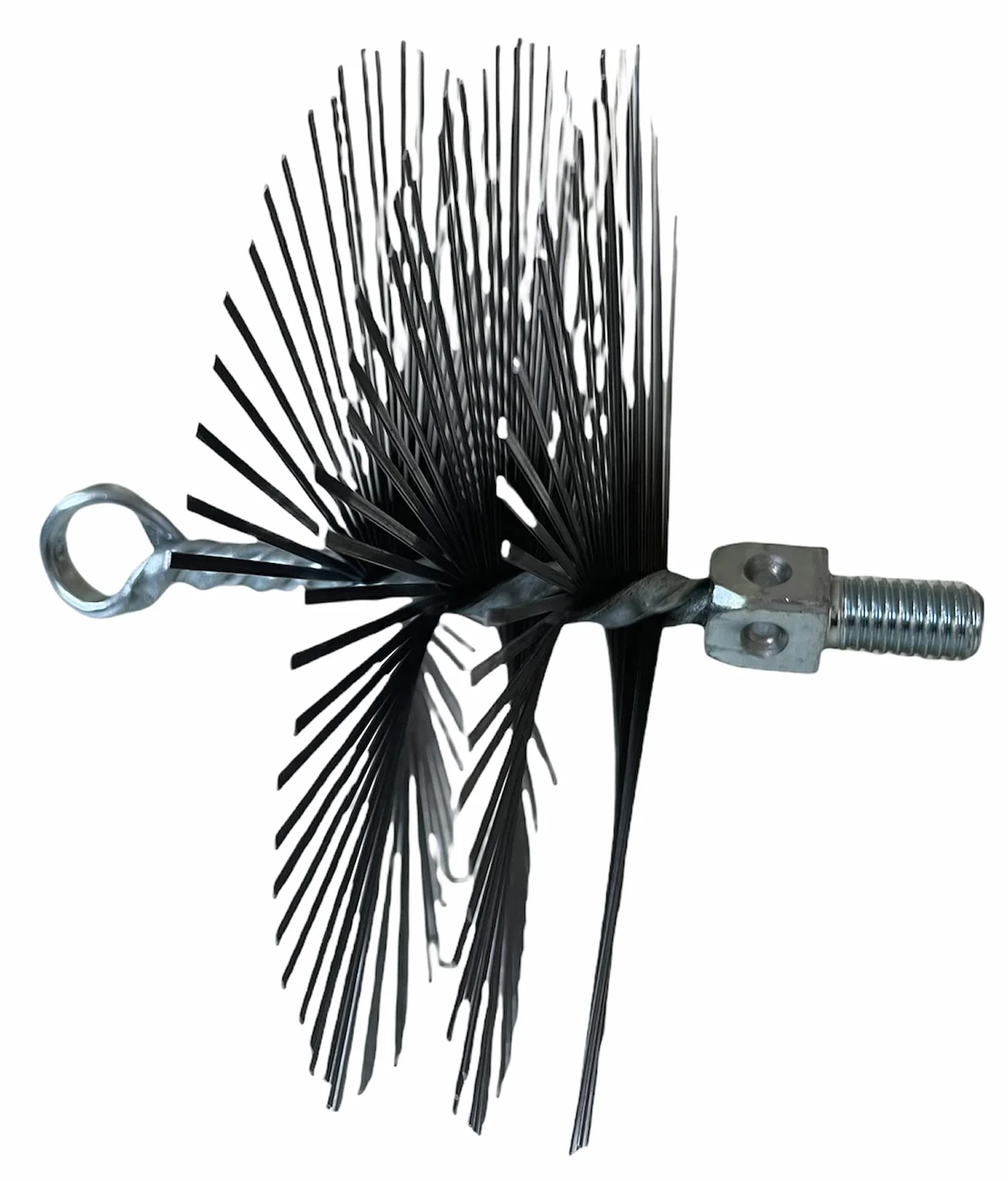 Scovolino Tondo in Acciaio con Setole Piatte Ø 20 cm do Komina i Rur Stufy
