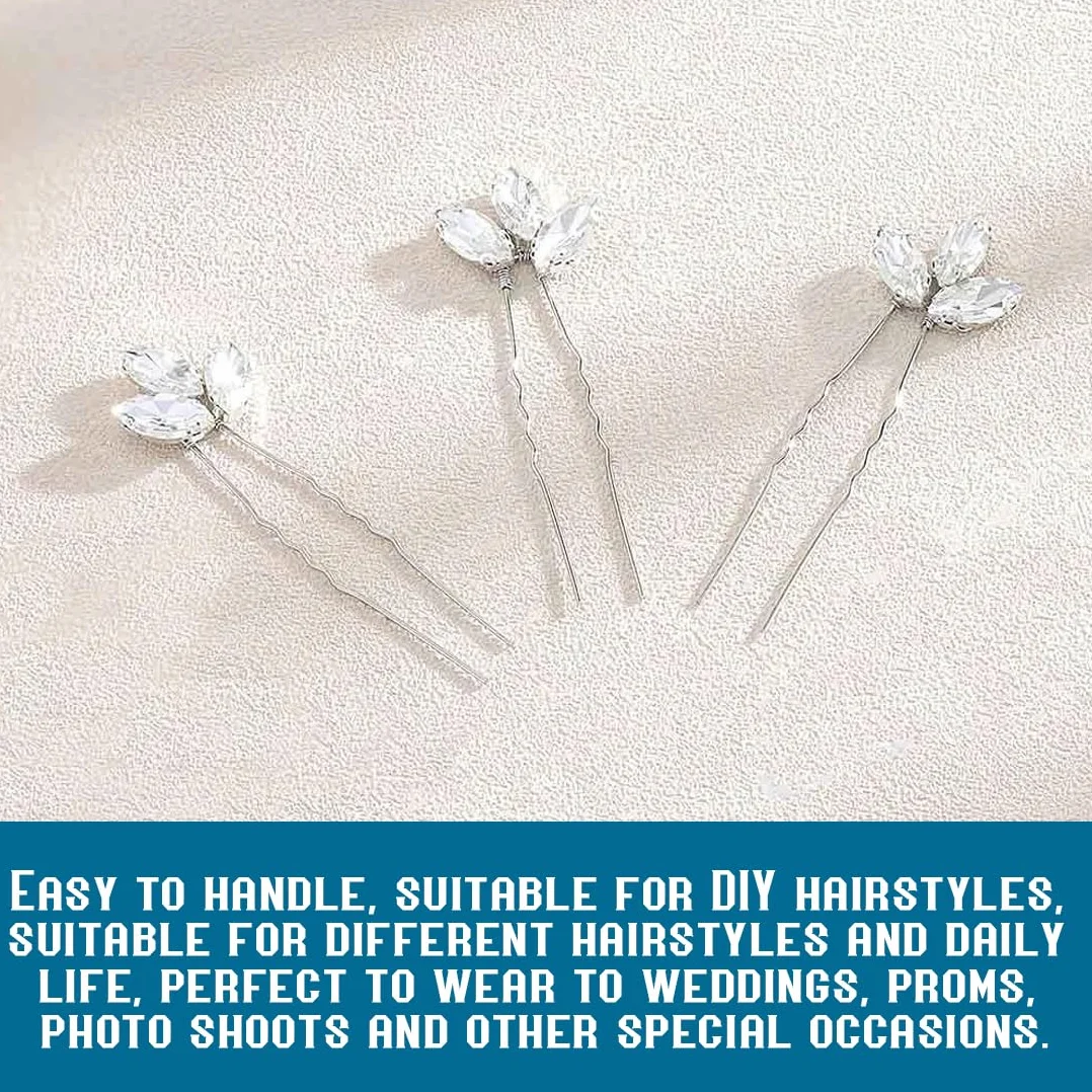 GXGM 5 PCS Forcine per capelli da sposa con cristalli dorati con strass per donne e ragazze
