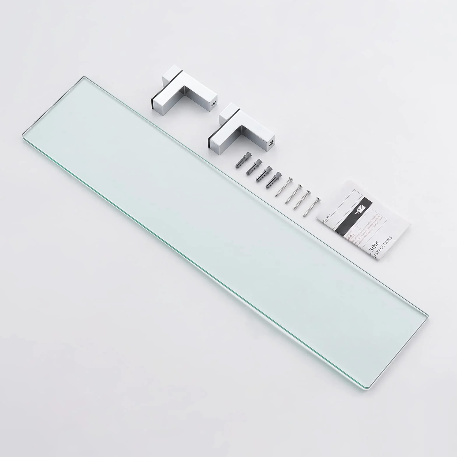 Mensola in Vetro Temperato 24 pollici Bagno Angolare Doccia Cromo Lucido BGS3201S60