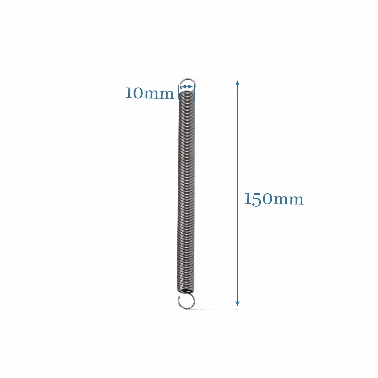 QUARKZMAN Sprężyna Naciągowa 150mm x 2 Sztuki, Podwójny Hak, Metalowa Sprężyna Śrubowa, Czarna
