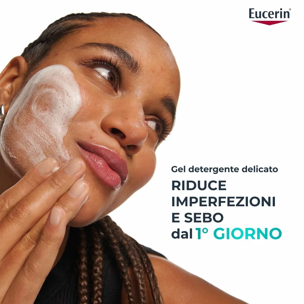 Eucerin DermoPure Clinical Gel Detergente Viso Purificante 400 ml, Detergente schiumogeno viso e corpo senza sapone efficace come struccante, Formula con Acido Salicilico per pelle grassa e acneica