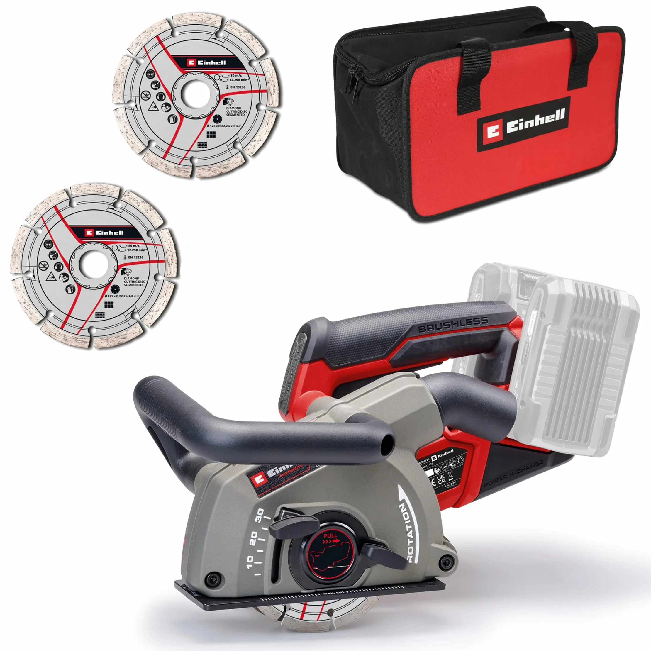 Einhell Professional TP-MA 36/30 Li BL-Solo Power X-Change Scanalatore 36 V 1500 W larghezza di taglio 30 mm profondità di taglio 30 mm