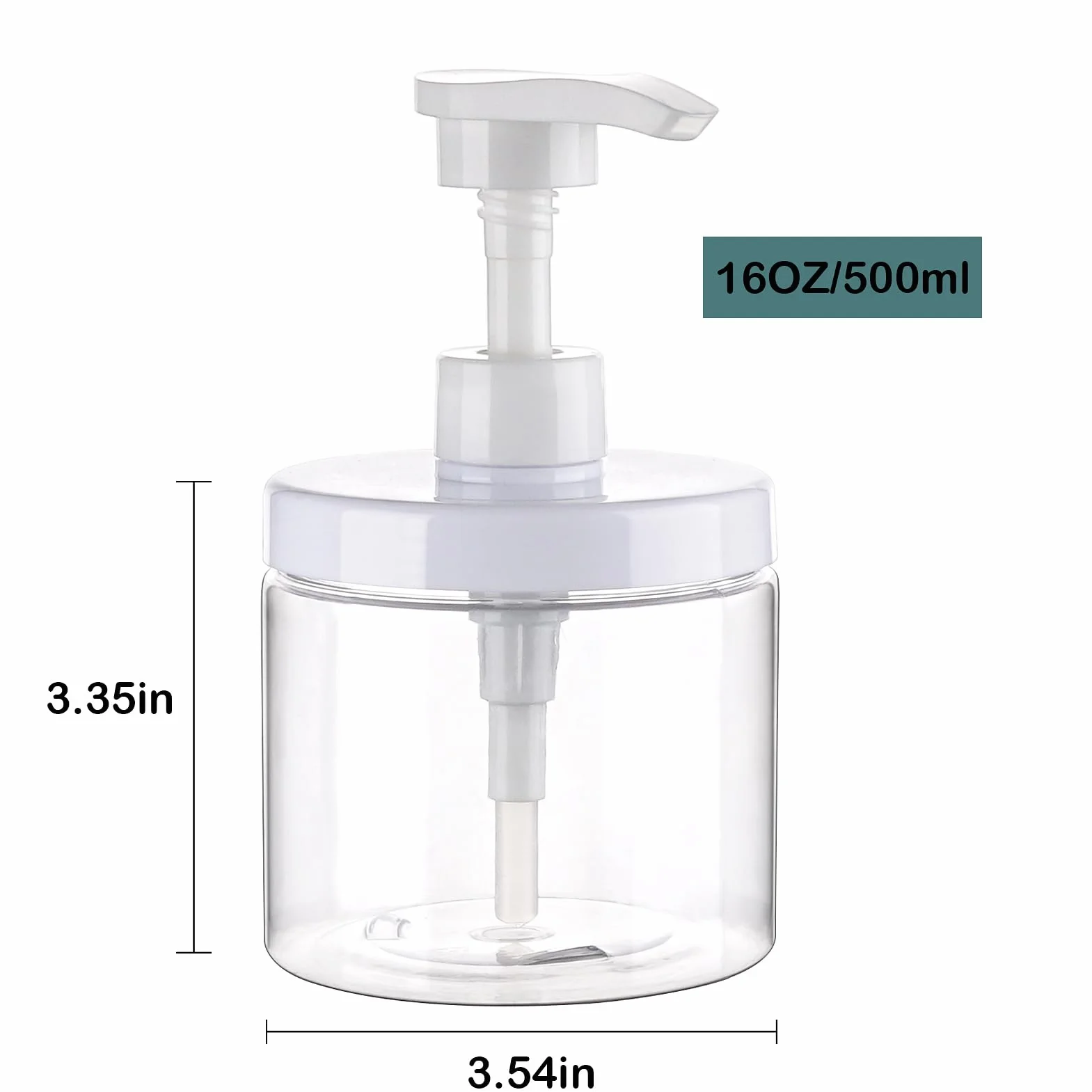 Dispenser Per Flaconi Con Pompetta 2 Pezzi 500ml/16.9oz Flaconi Con Pompetta Ricaricabili In Plastica A Bocca Larga Stile Barattolo Senza BPA Flaconi Vuoti Con Pompetta Per Bagno Doccia Contenitori