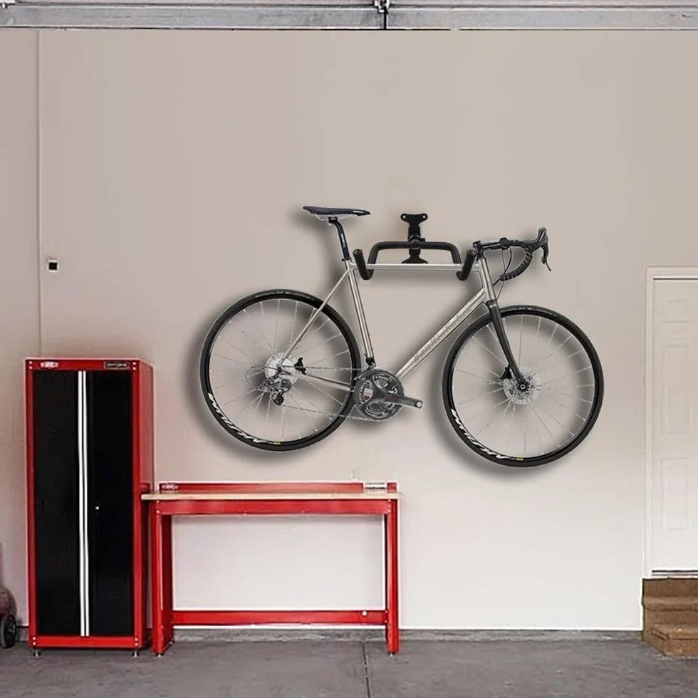 Maclean MC-431 Supporto a parete per bicicletta Portabicicletta orizzontale acciaio 30 kg Pieghevole