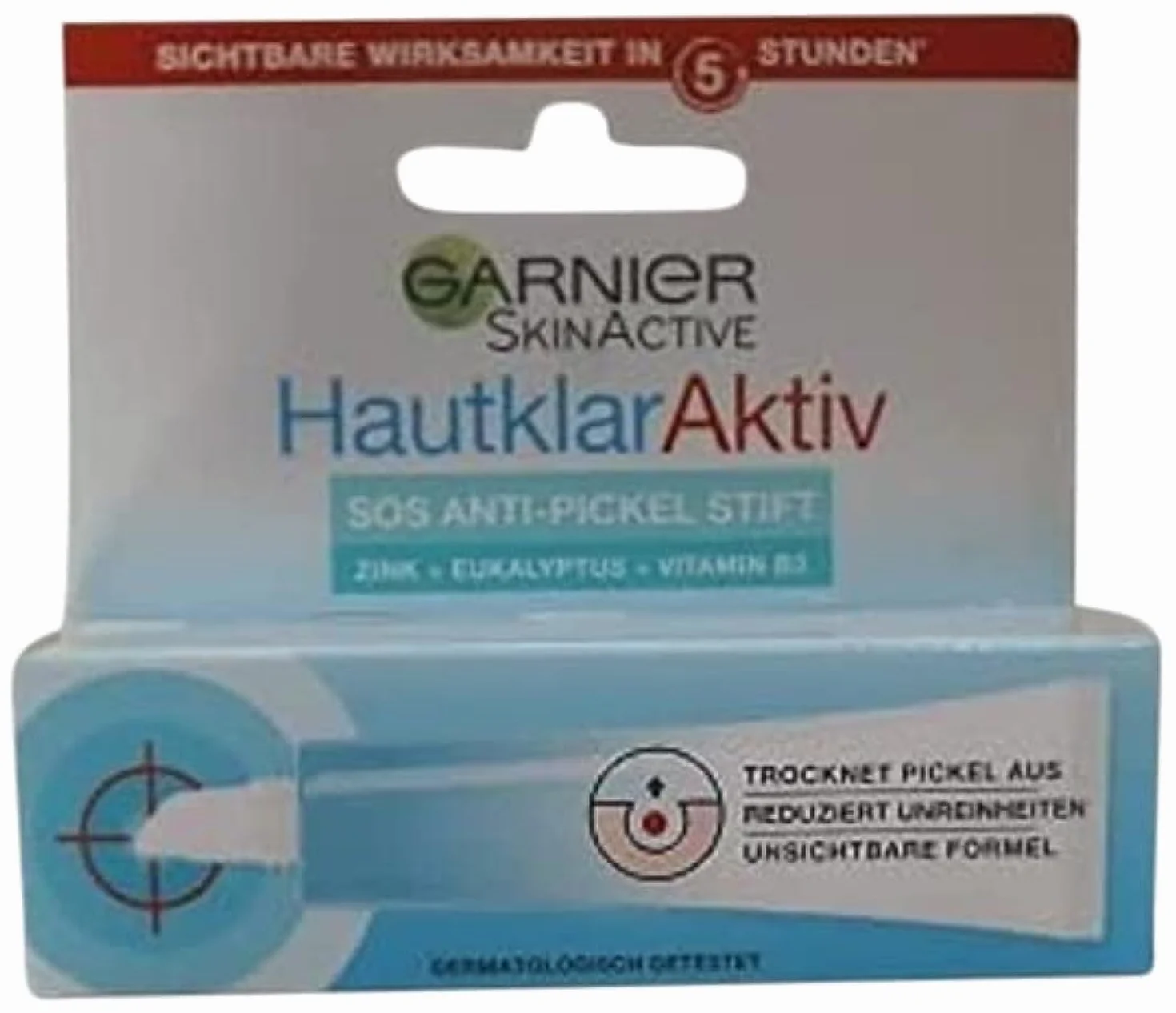 Garnier Hautklar S.O.S - Penna anti-brufolo per pelli impure, extra forte, con vitamina B3, zinco, acido salicilico ed eucalipto, Skin Active, 10 ml