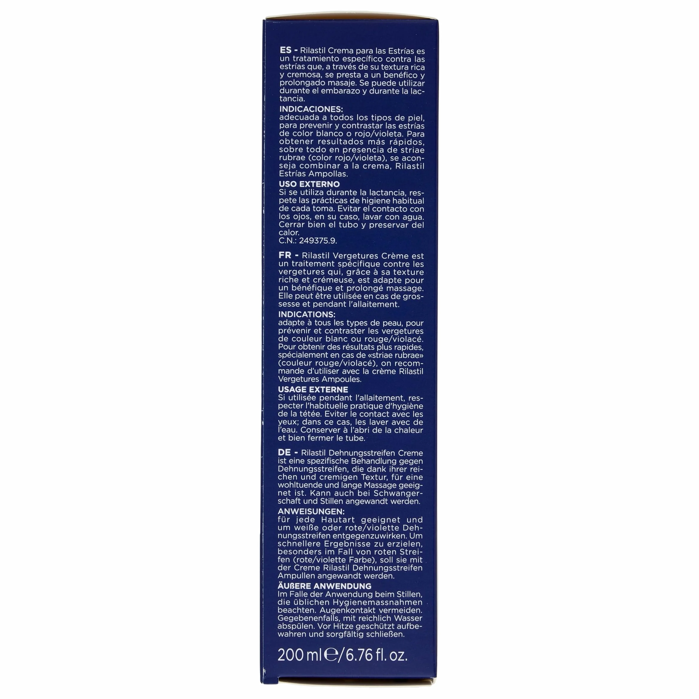 Rilastil Crema Smagliature, Trattamento Contro le Smagliature, Emolliente, Idratante ed Elasticizzante, Confezione da 75 ml