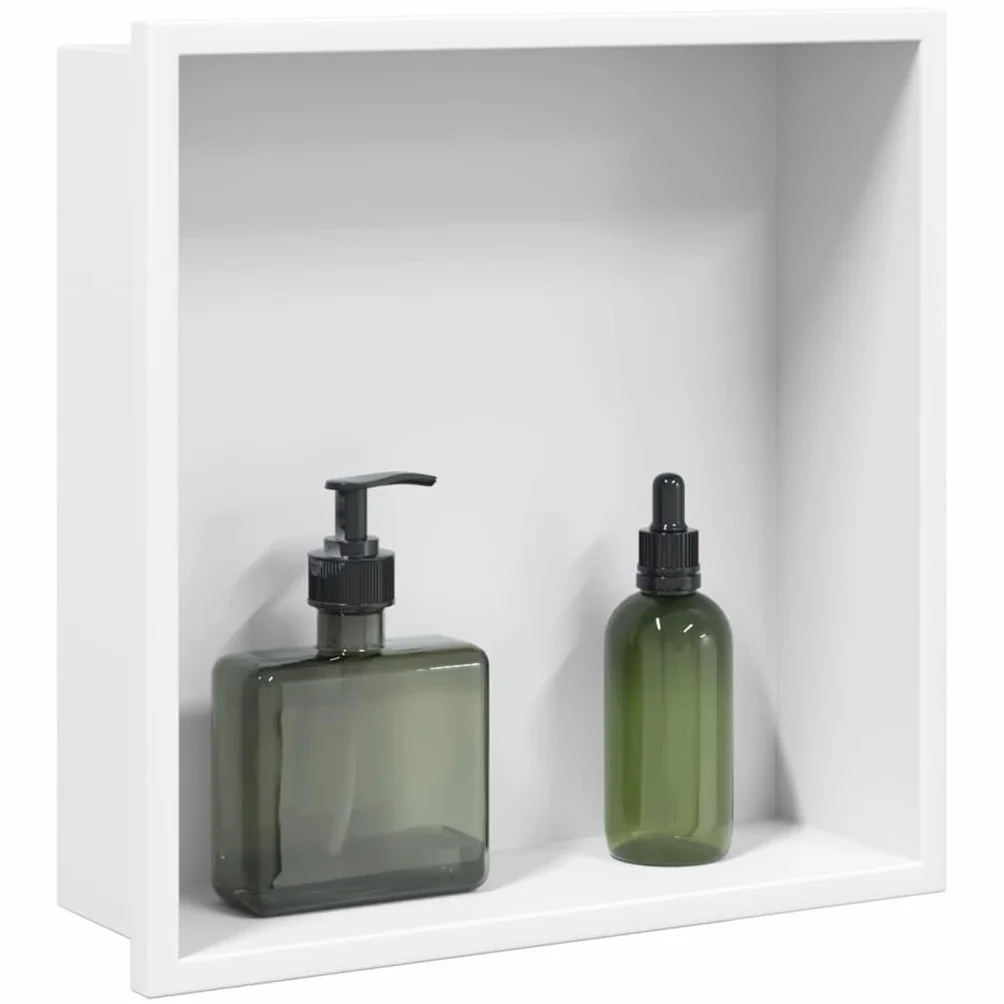 Nicchia per Doccia Bianco Opaco 32x32x9cm Acciaio Inox