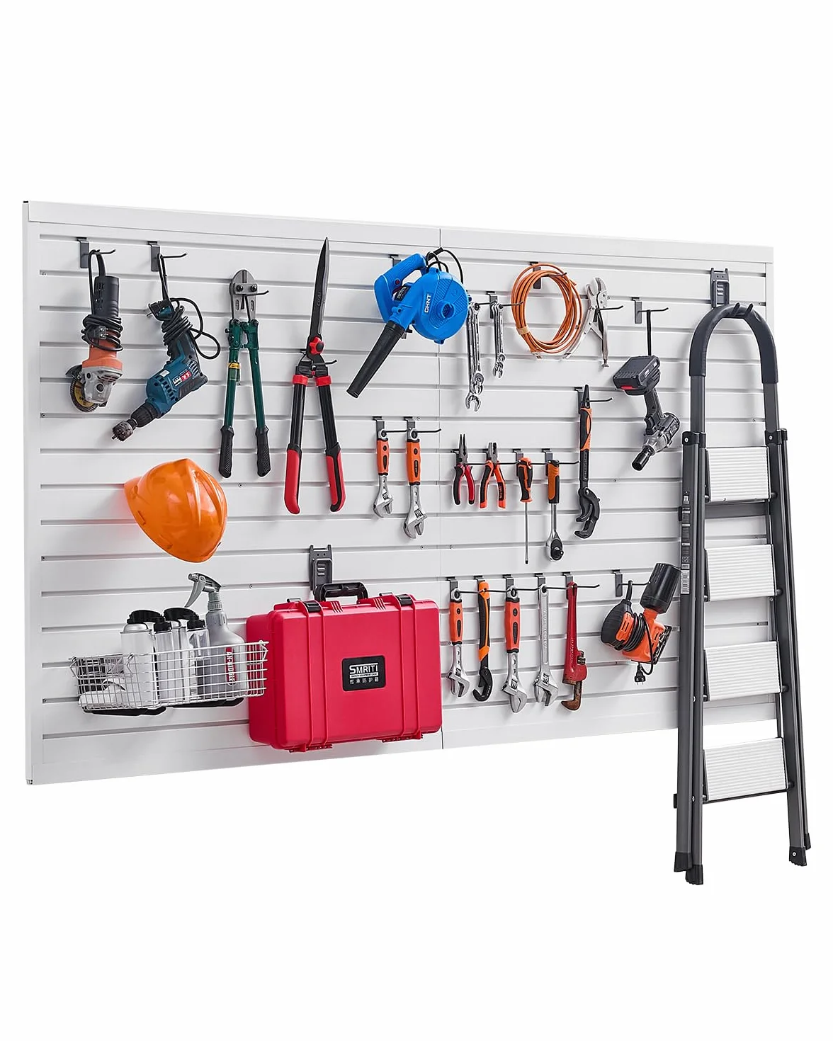 VEVOR Pannelli per Pareti a Doghe Garage Regolabile 1225 x 2450 x 20 mm Bianco