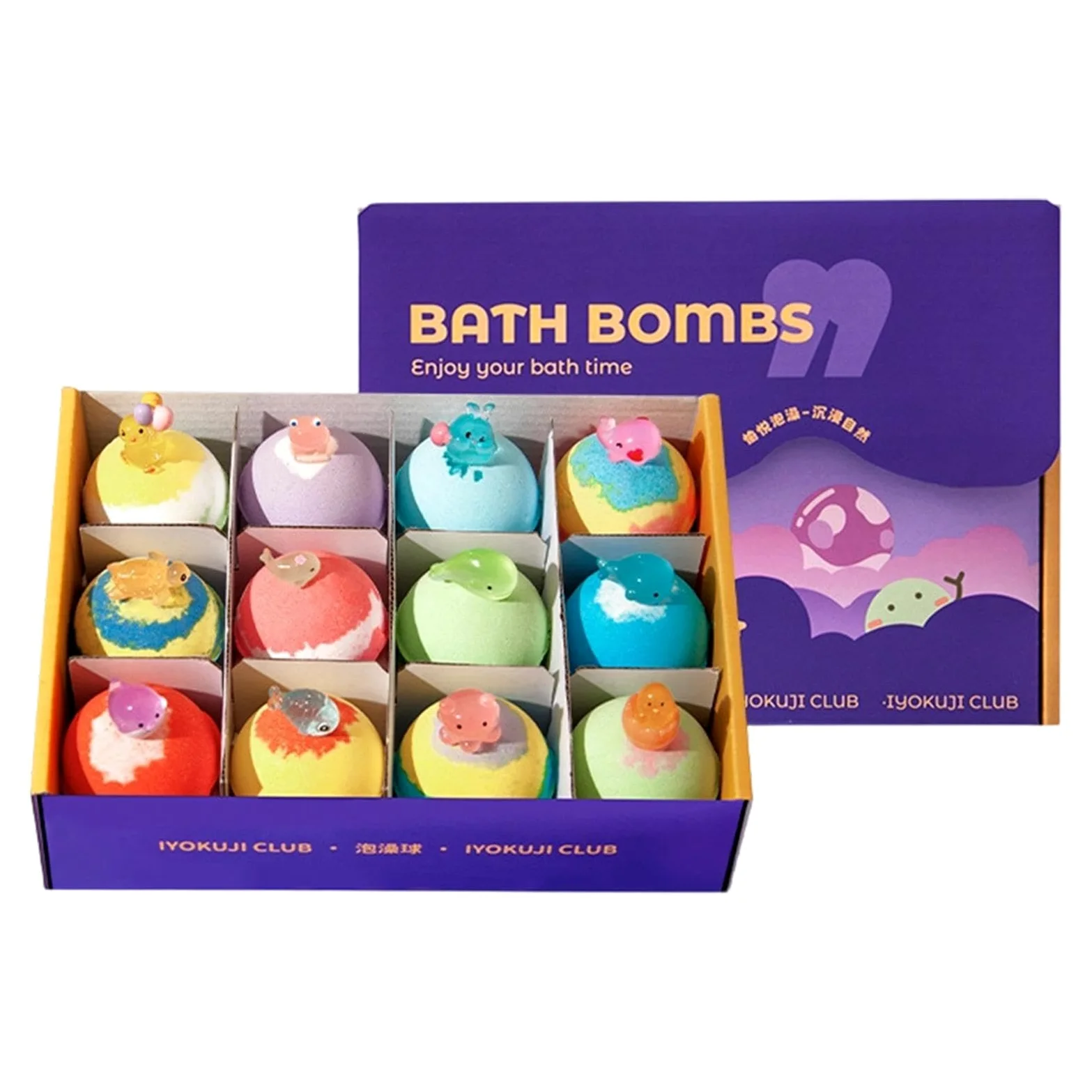 Palline Effervescenti per Bagno,Set da 12 Pezzi di Detergente per il Corpo Artigianale - Schiuma Doccia Colorata - Per Spa Casa Viaggio Hotel Relax Bambini