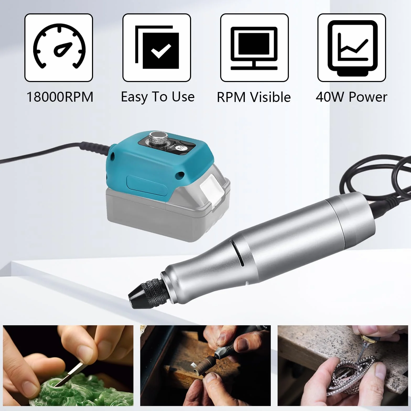 Makita 18 V Strumento Multifunzione a Batteria Senza Spazzole con 128 Accessori