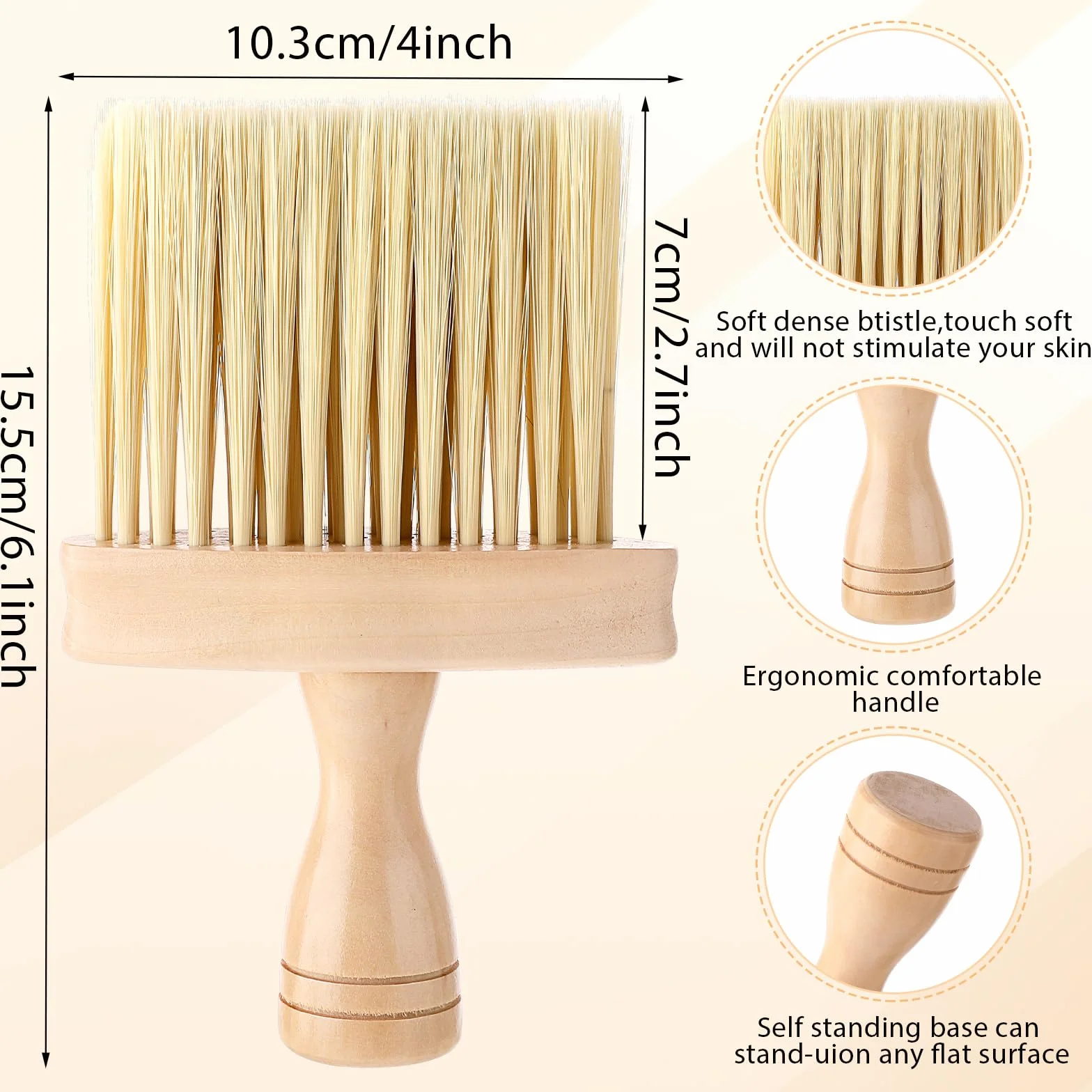 Spazzola professionale per spolverare il collo del barbiere, 2 pezzi, spazzola professionale per tagliare i capelli da barbiere, per spolverare i capelli intorno alla scollatura e alle orecchie dopo