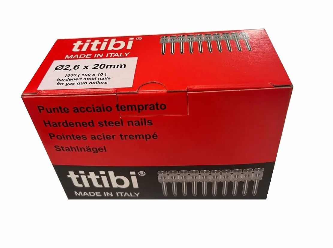 Chiodi Steccati per Chiodatrici Acciaio al Carbonio Ø 2,6 x 20 mm Spit Pulsa 800P 800E 700P 700E 1000 40P 40E 27P 27E Track It C3 C4 BeA DIGA CS1