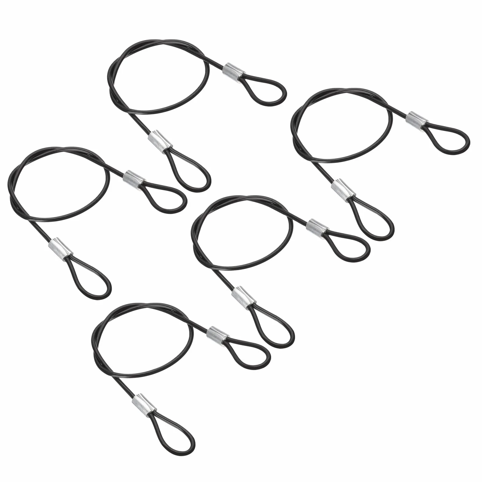 PATIKIL Cavo Di Sicurezza 30Cm 5Pcs Cavo D'Acciaio Inossidabile Diametro 2Mm Con Doppio Anello