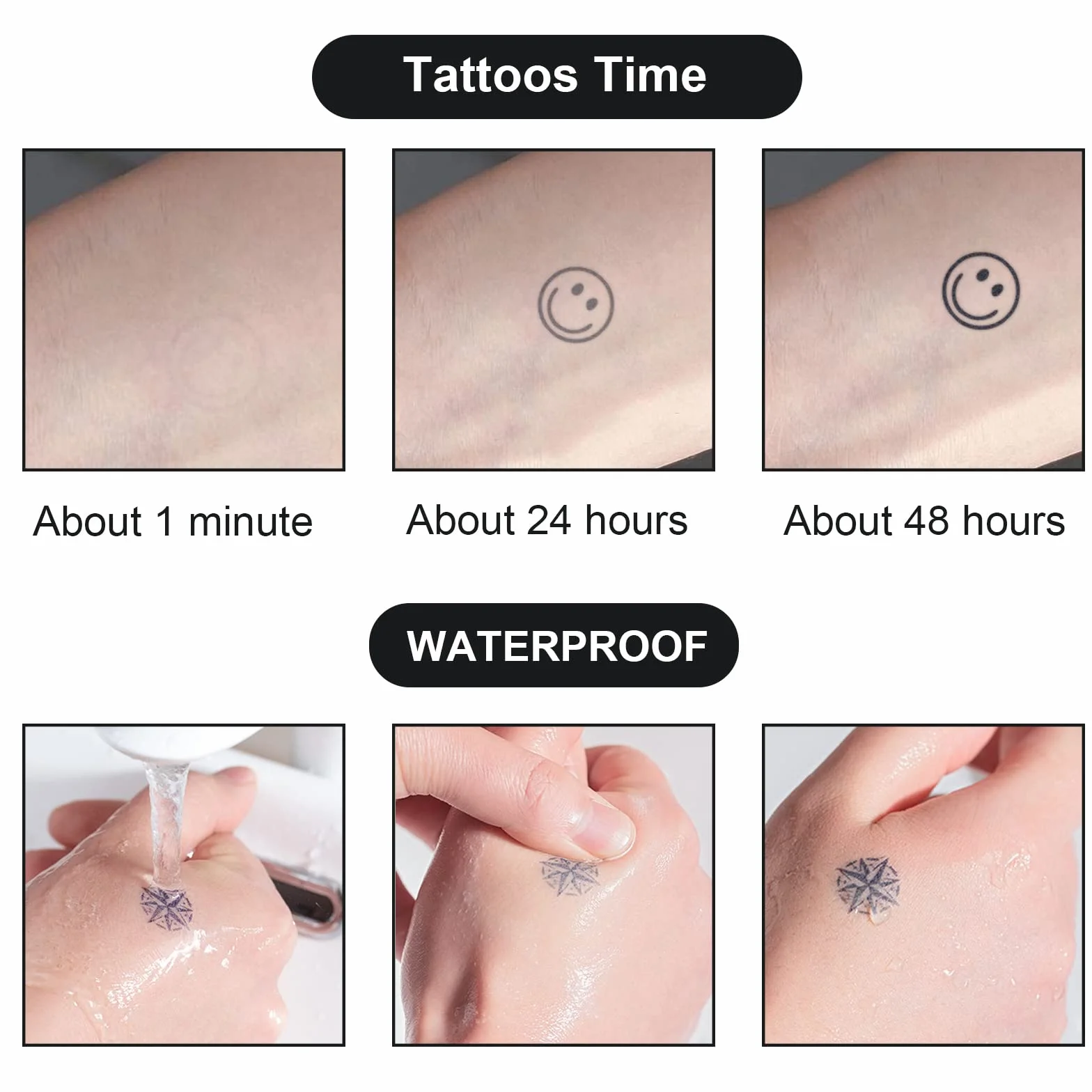 Sugeru 15 Fogli Super Resistente Tatoo Temporanei (214 Motivo), 2 Settimane - L'originale | Resistente All'acqua + Vegan + Nuova Tecnologia | Tatuaggi Semipermanenti, Tattoo Temporanei,Tattoo
