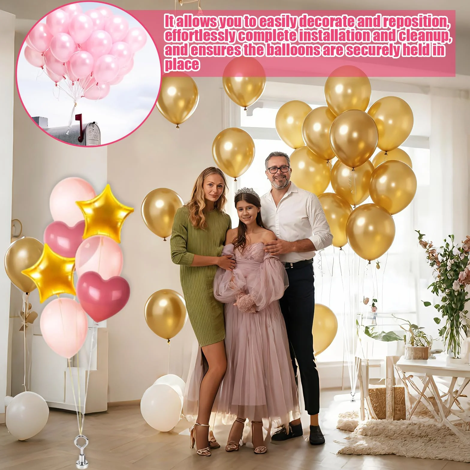 8 Pezzi Supporto Magnetico per Palloncini – Pesi Riutilizzabili per Palloncini a Elio – Base Magnetica per Feste, Matrimoni, Compleanni, decorazioni natalizie e pasquali
