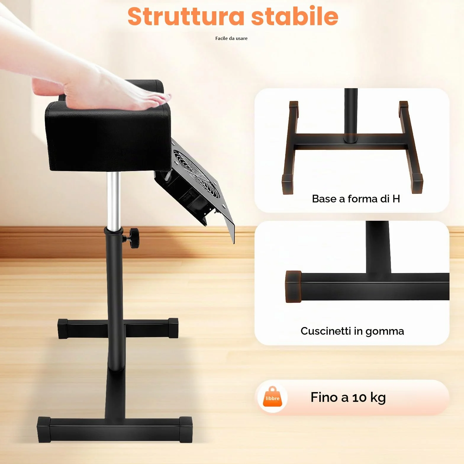 Poggia Piede Pedicure 2 in 1 Poggiapiedi Pedicure Manicure con Catturapolvere Portatile Sgabello per pedicure Sgabello Regolabile 48-68 cm Per La Cura Dei Piedi, Regolabile in Altezza