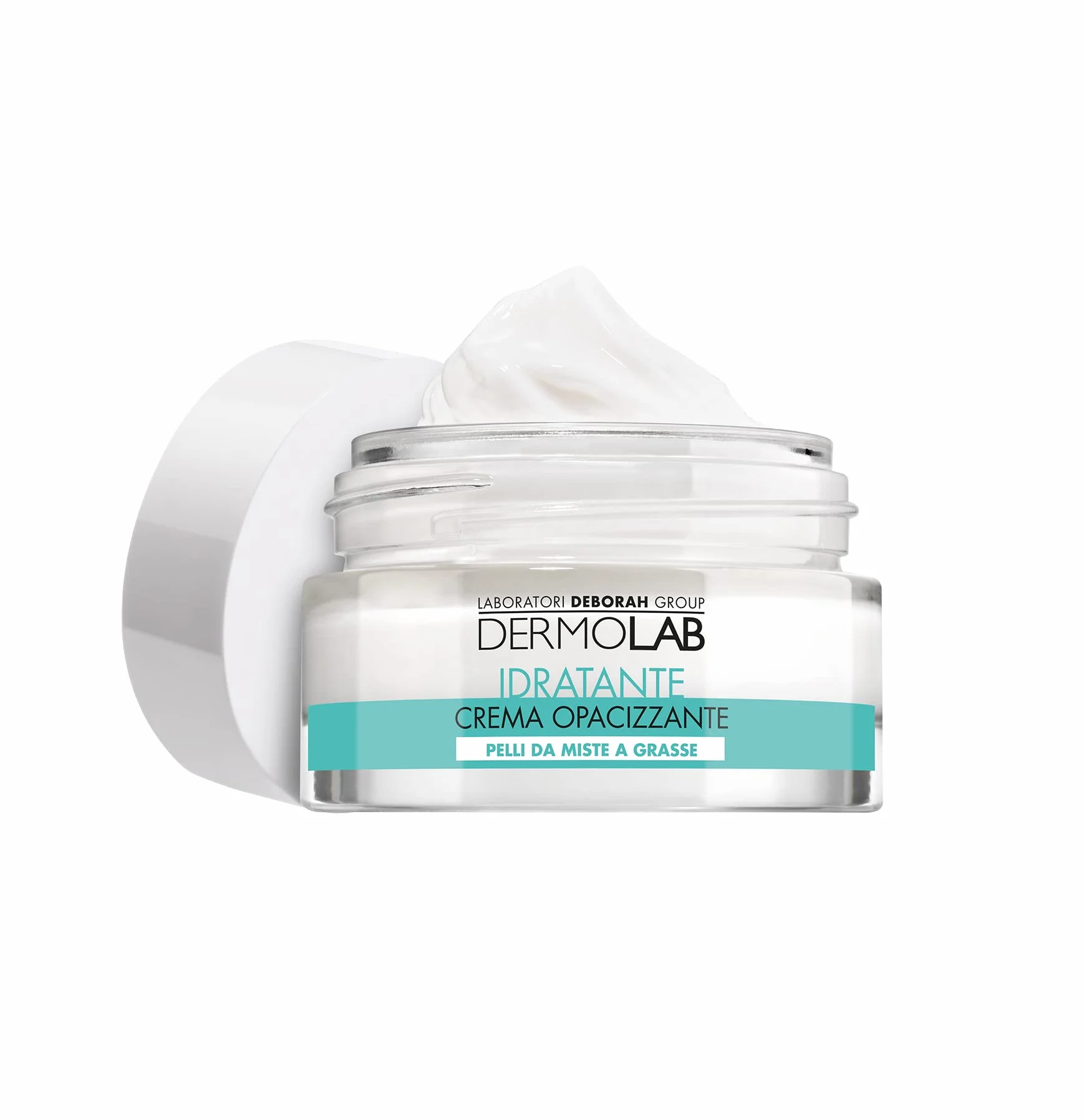 Dermolab - Crema Viso Idratante Opacizzante, per Pelle Mista e Grassa, con Pool di Acido Ialuronico, Effetto Matte e Antiossidante, Rimpolpa in Profondità, SPF 15, 50 ml