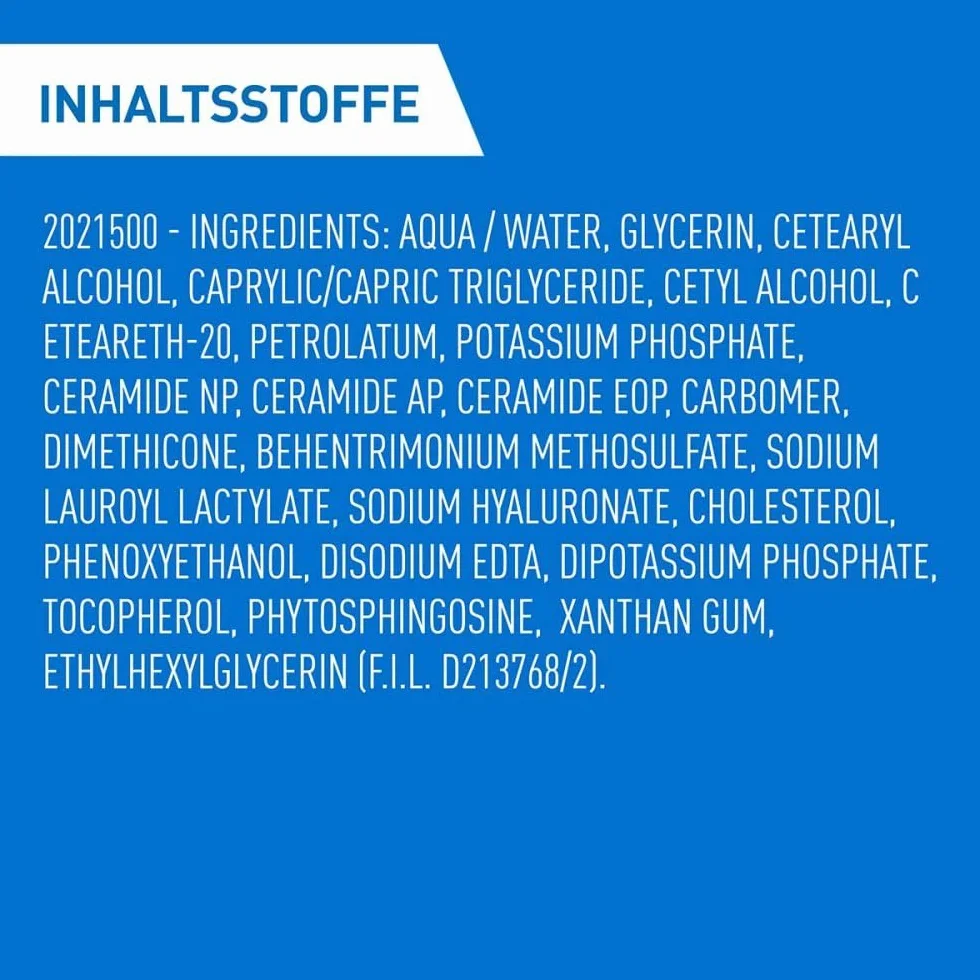 Crema Idratante CeraVe 177ml per Pelli Secche e Molto Secche con Ceramidi e Acido Ialuronico, Ipoallergenica e Senza Profumo