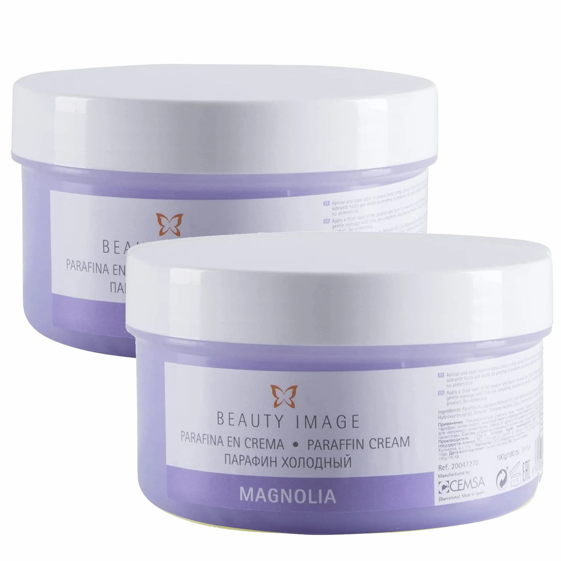 Paraffina per Mani e Piedi - Bagno di Paraffina per Mani - Trattamento Ideale per Disturbi - Effetto Crema-Sauna - 250 ml - 190 gr [Confezione da 2] - Profumo alla Magnolia