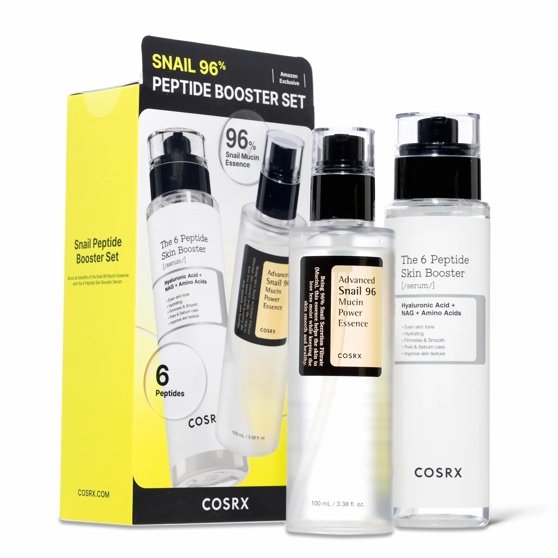 COSRX Snail Mucin 96% Peptide Booster Set – Amazon Exclusive – Korean Skin Care, Gift Sets, Skin Care Set per donne, Advanced Snail Mucin Serum, Face Serum