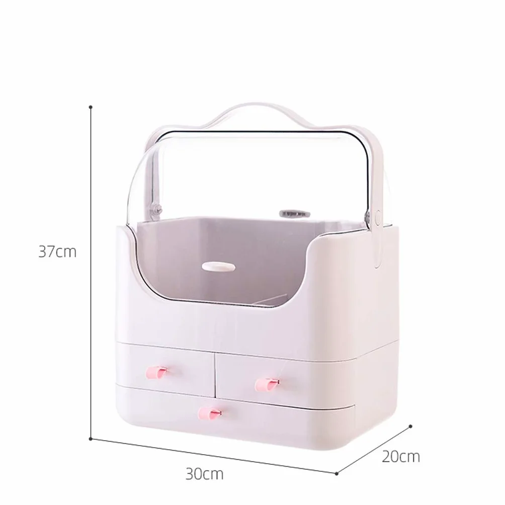 N/A Organizer per Trucchi con cassetti Scatola Porta Trucchi a Conchiglia Impermeabile Antipolvere Multifunzione Trasparente Custodia per Gioielli e Cosmetici