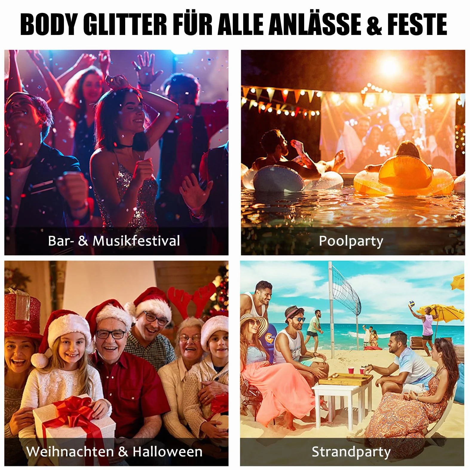 Spray glitter, spray glitter argento per capelli e corpo, spray glitter per capelli e vestiti, spray glitter per il corpo con nebbia ultrafine, accessori per festival ad asciugatura rapida Halloween