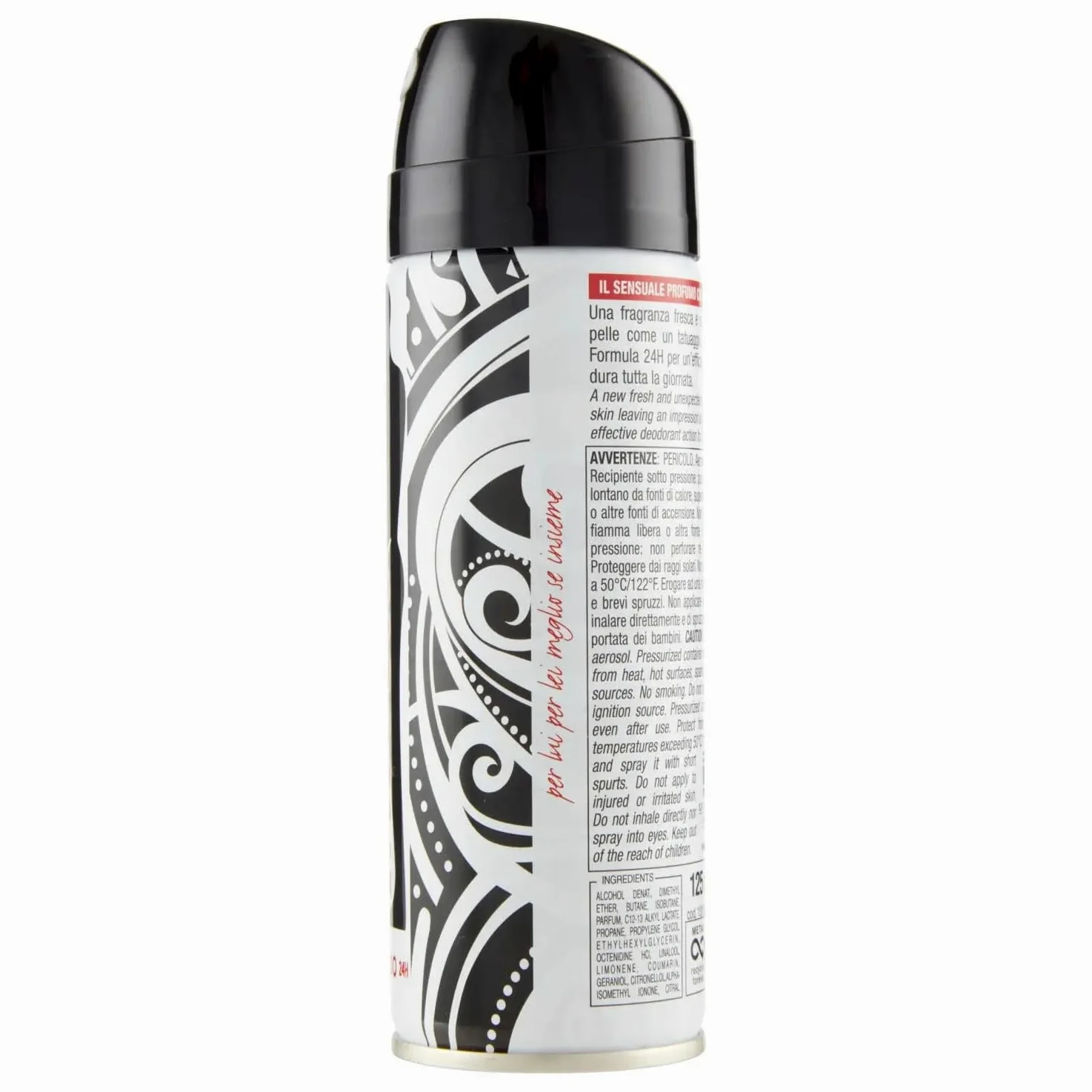 24 X Intesa Deodorante Sex Unisex Tattoo – Deodorante Spray 125 ml + portachiavi gratuito Beni Culinari