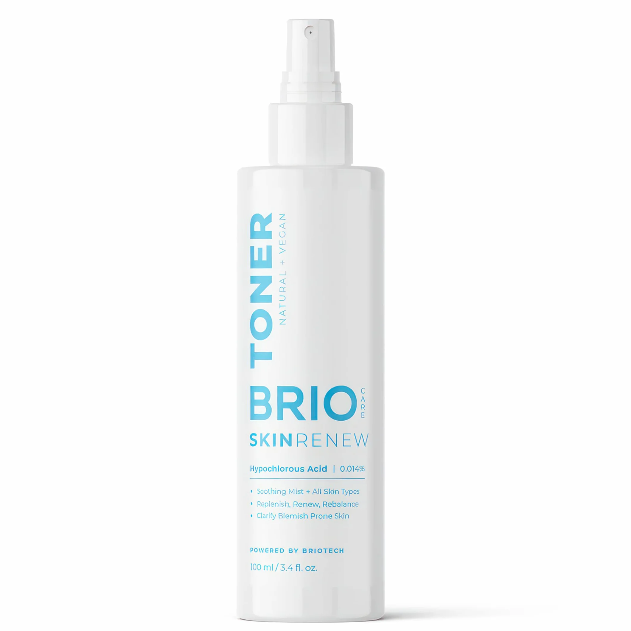 BRIOTECH Spray Toner per il viso - Acido Ipocloroso Puro HOCl - Nebbia Lenitiva per tutti i tipi di pelle - Skin Renew - 100