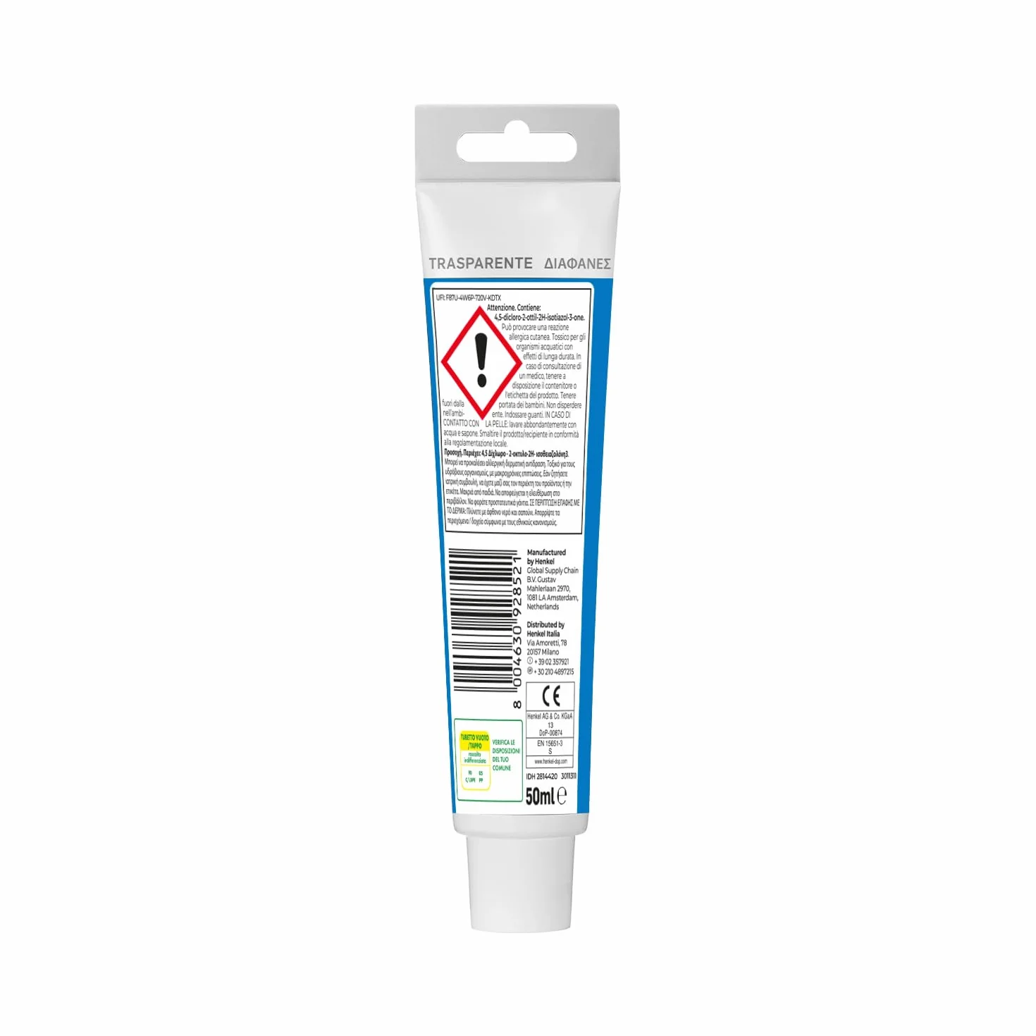 Pattex Bagni&Cucine Original Silicone Trasparente Sigillante, 50 ml