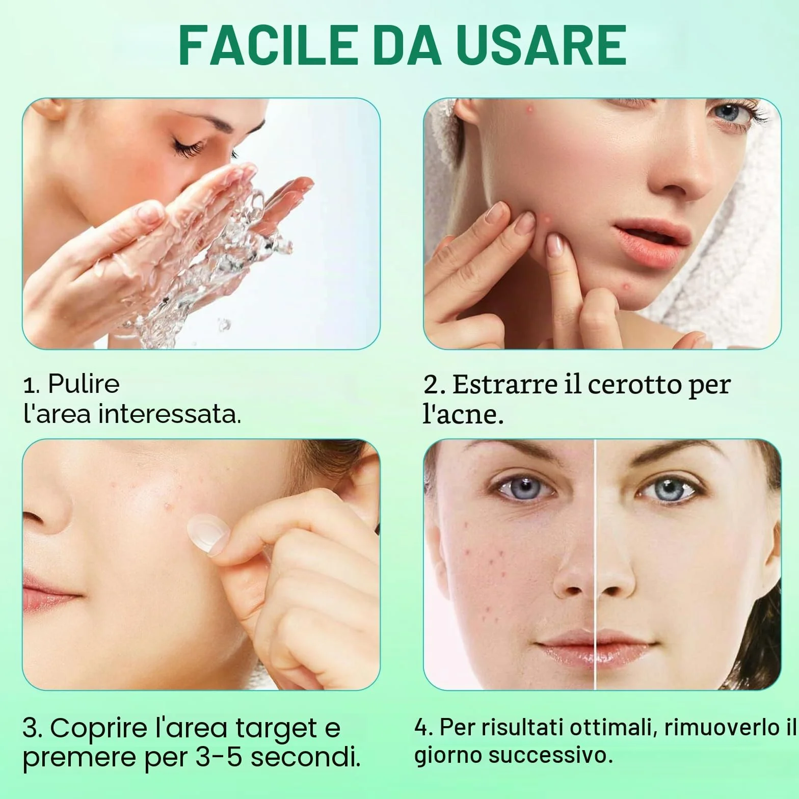 264 Pezzi Patch Brufoli Cerotto Brufoli Idrogel Pimple Patch Giorno e Notte Della Acne Patch 2-In-1 Cerotti Per Brufoli Impermeabile e Traspirante Invisibile Cerotti Brufoli Viso